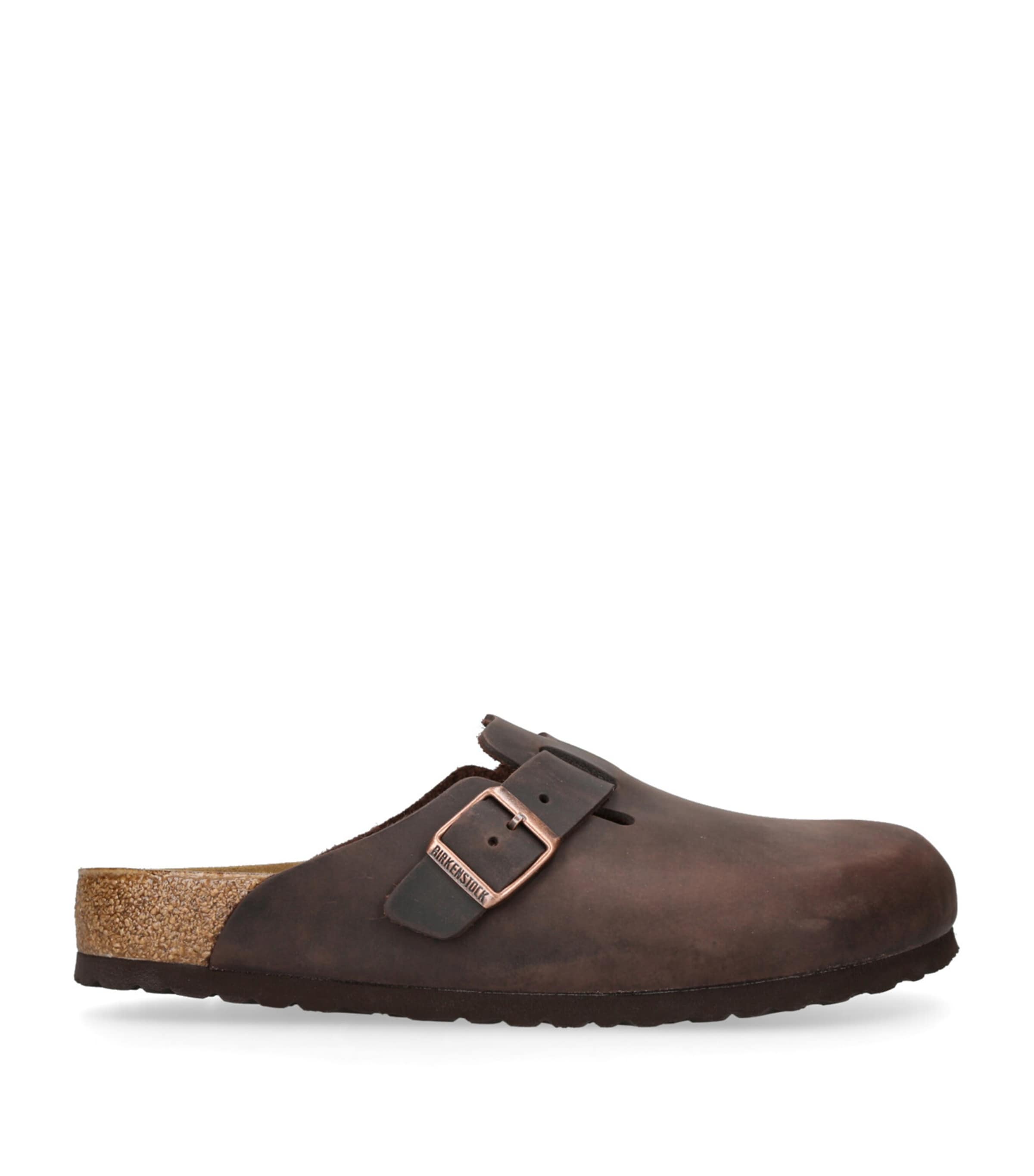 Birkenstock Leather Boston Clogs Dark Brown