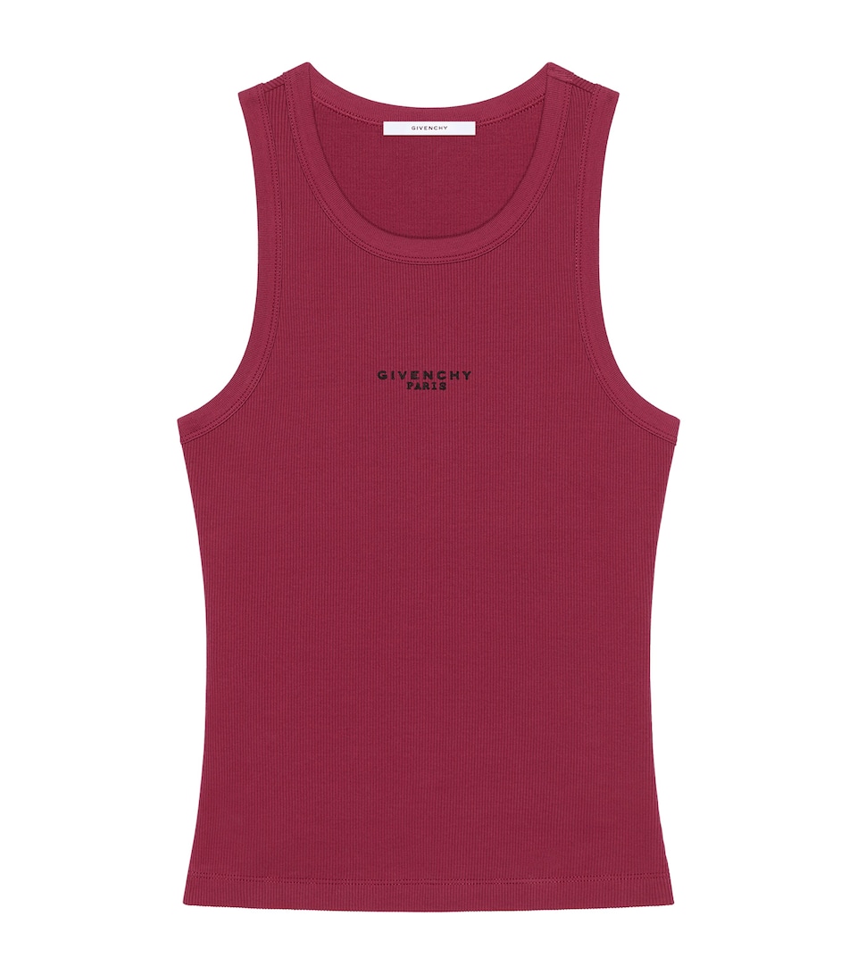 Givenchy Womens Stretch-Cotton Logo Tank Top Red Cherry
