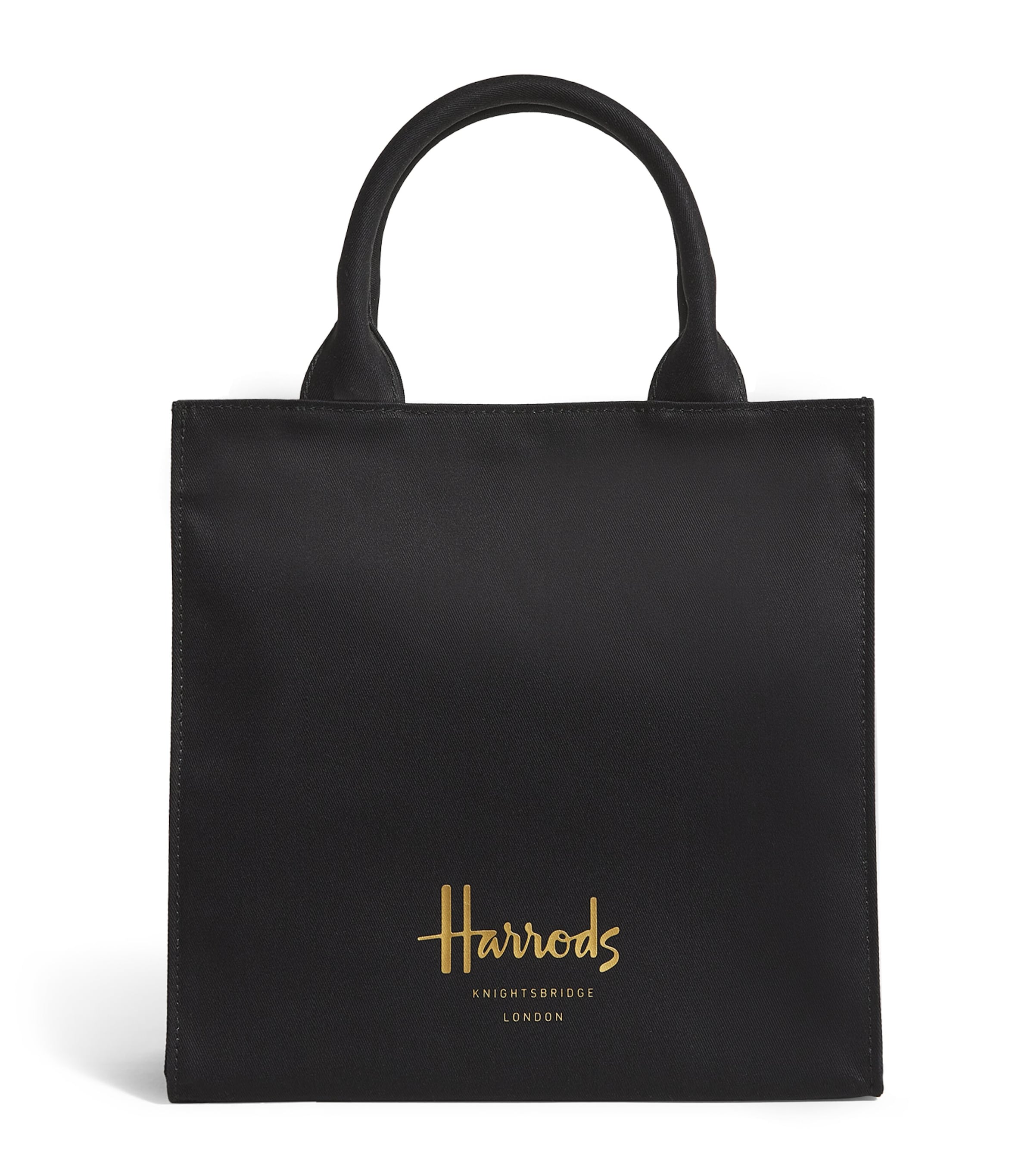 Harrods Small Cotton Logo Tote Bag Black