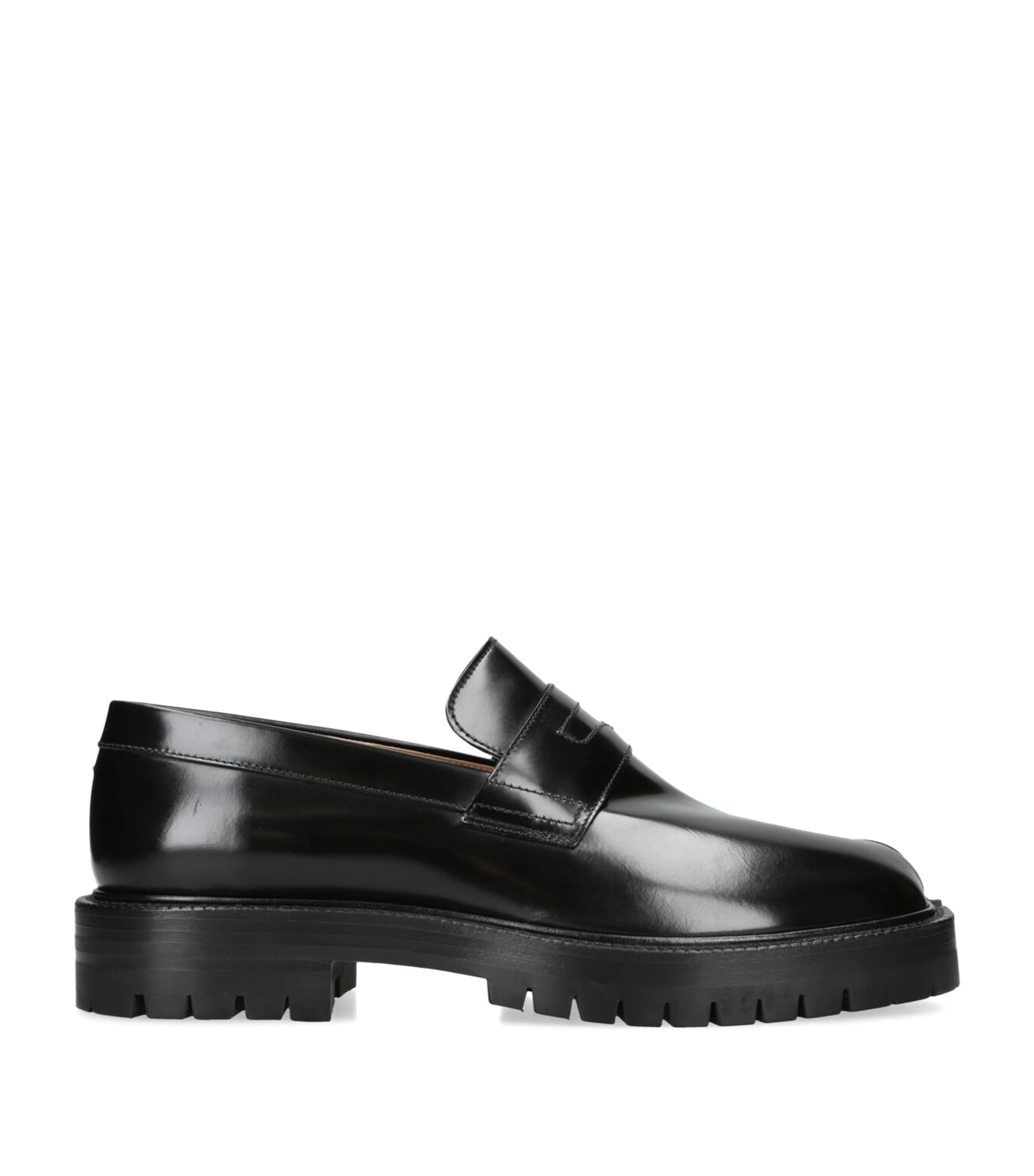 Maison Margiela Leather Tabi County Loafers Black