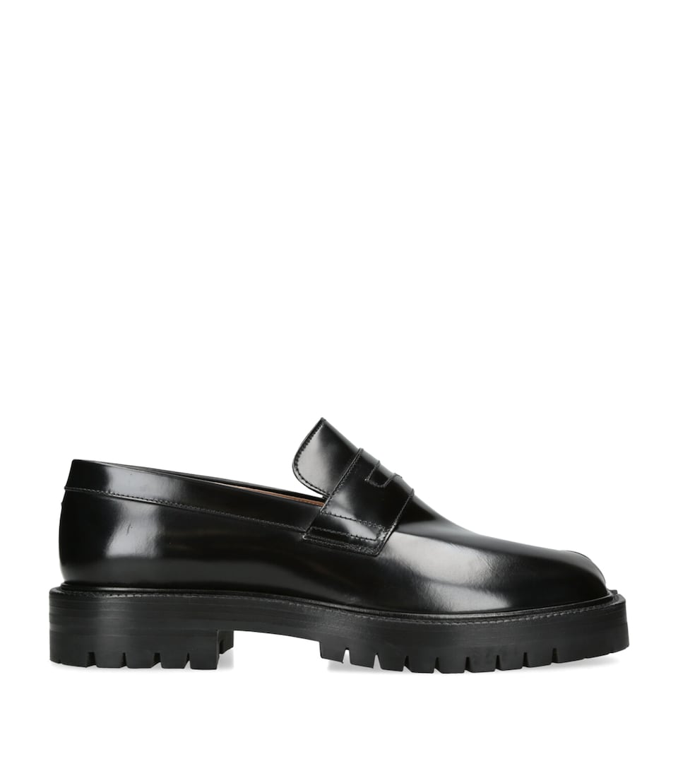 Maison Margiela Leather Tabi County Loafers Black