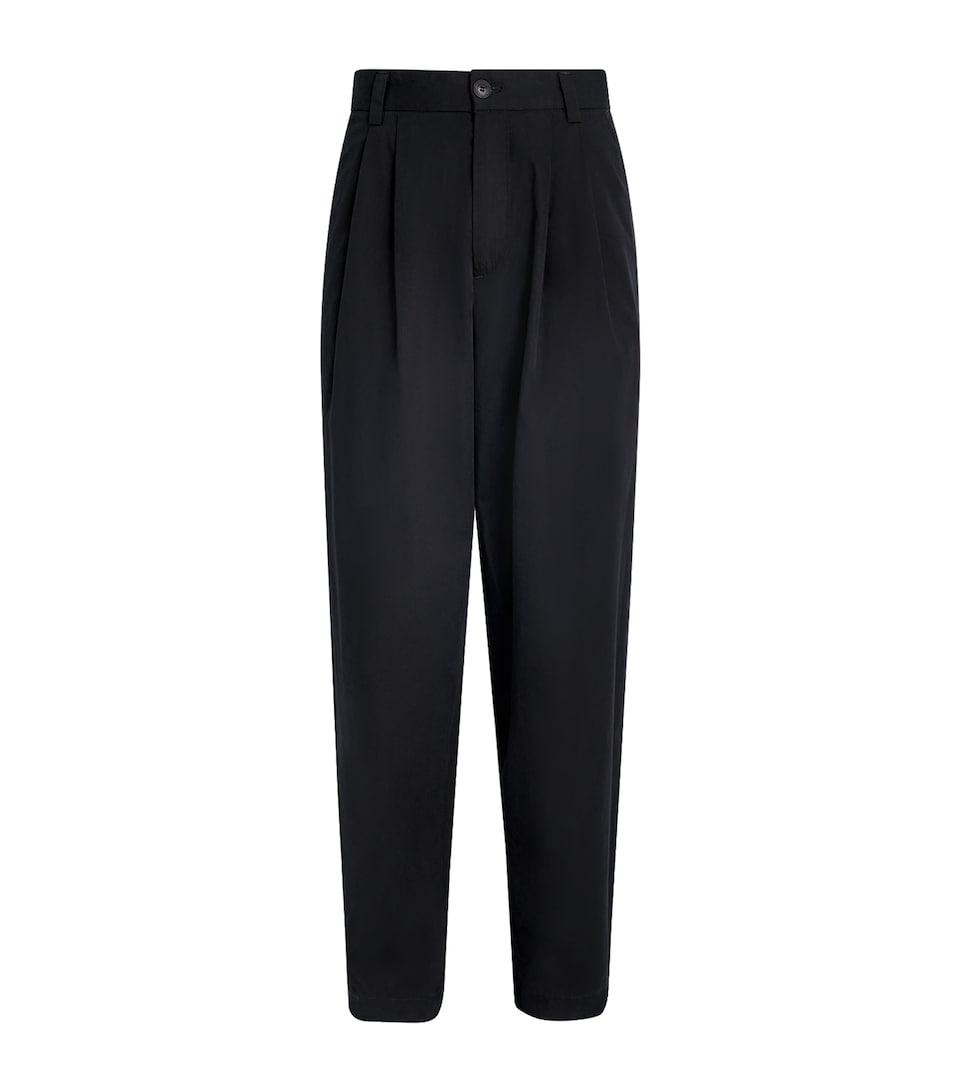 Pleat-Detail Wide-Leg Trousers