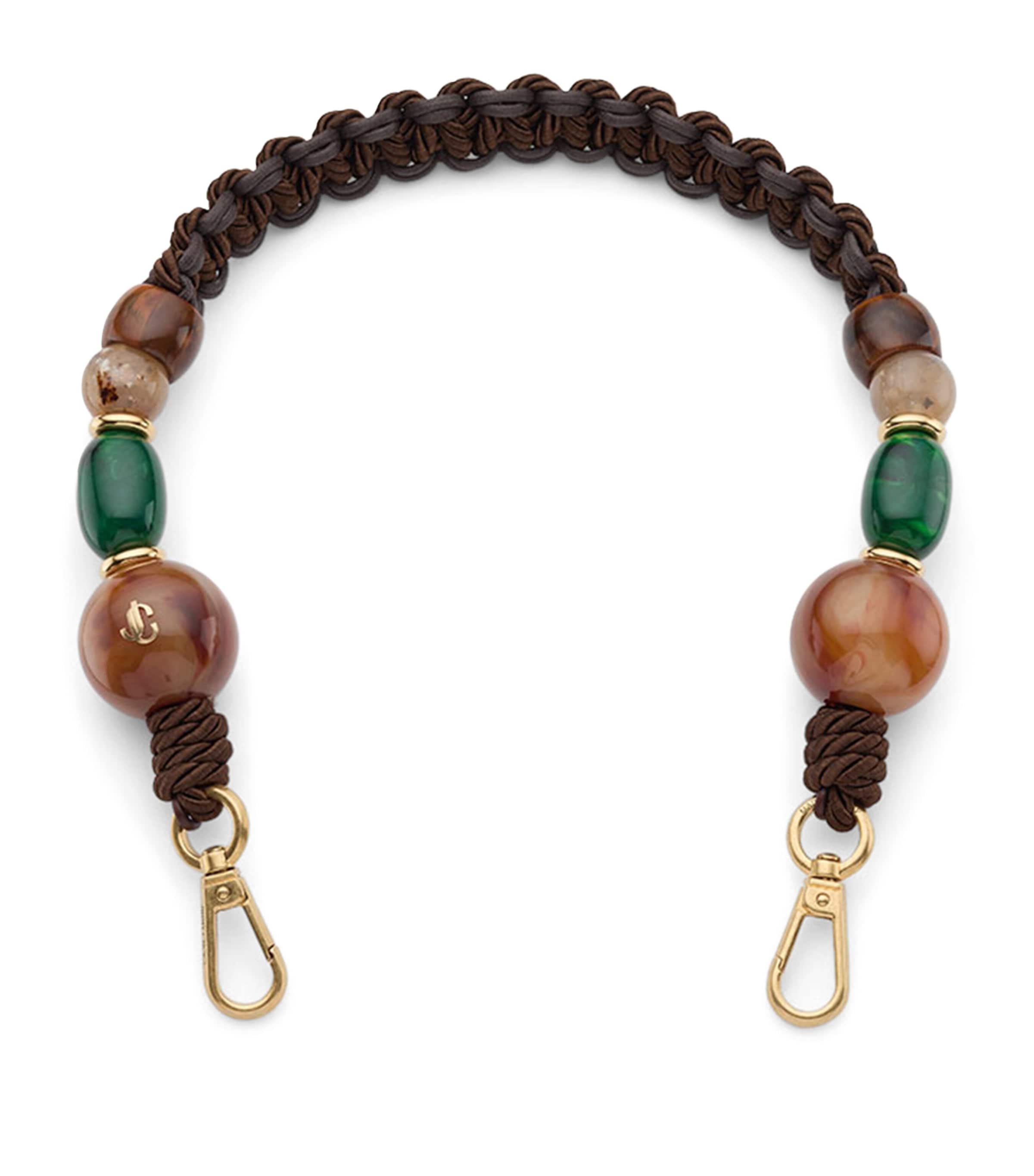 Jimmy Choo Detachable Beaded Strap Brown Multi