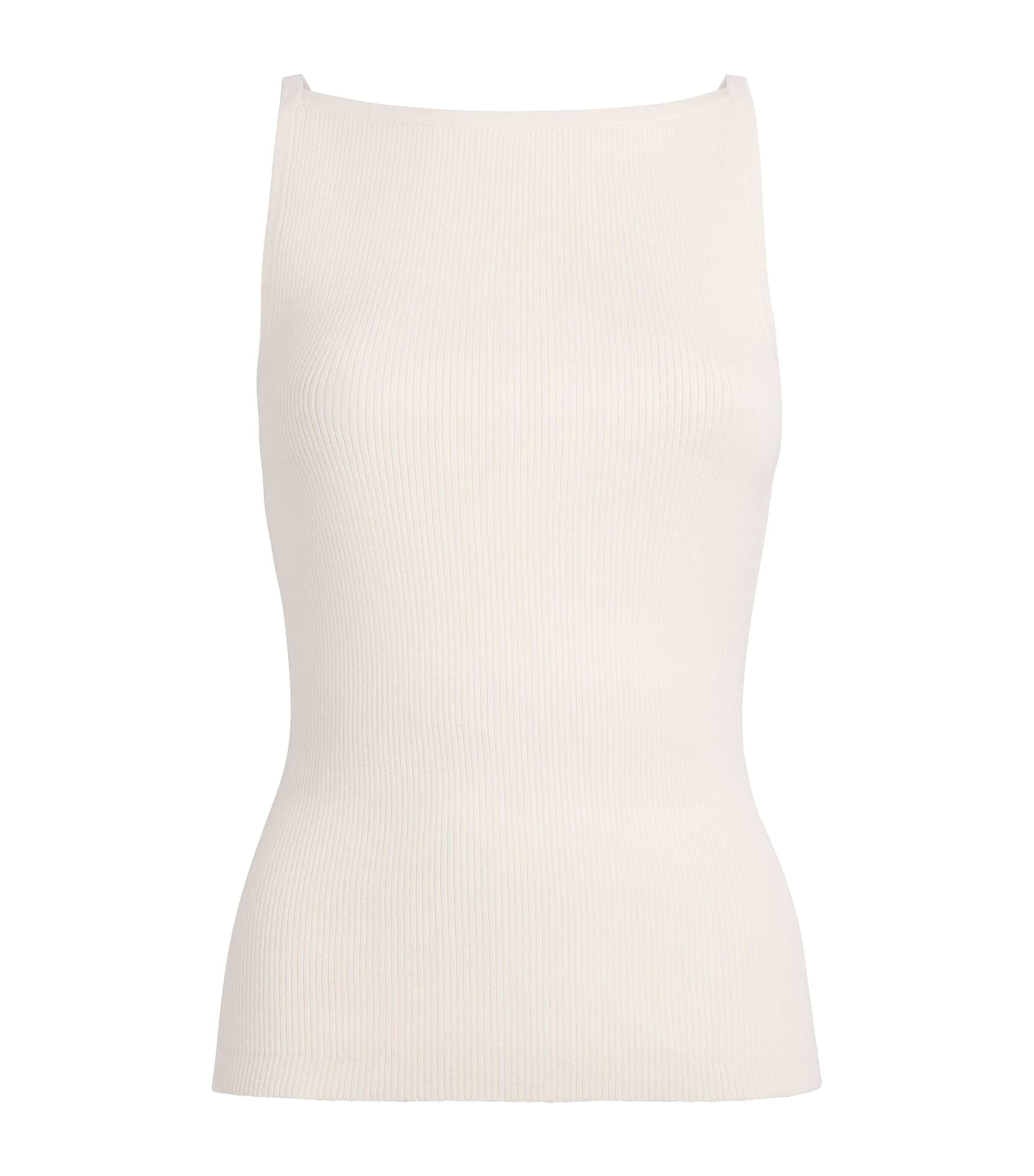 Maje Womens Cotton-Blend High-Neck Top White