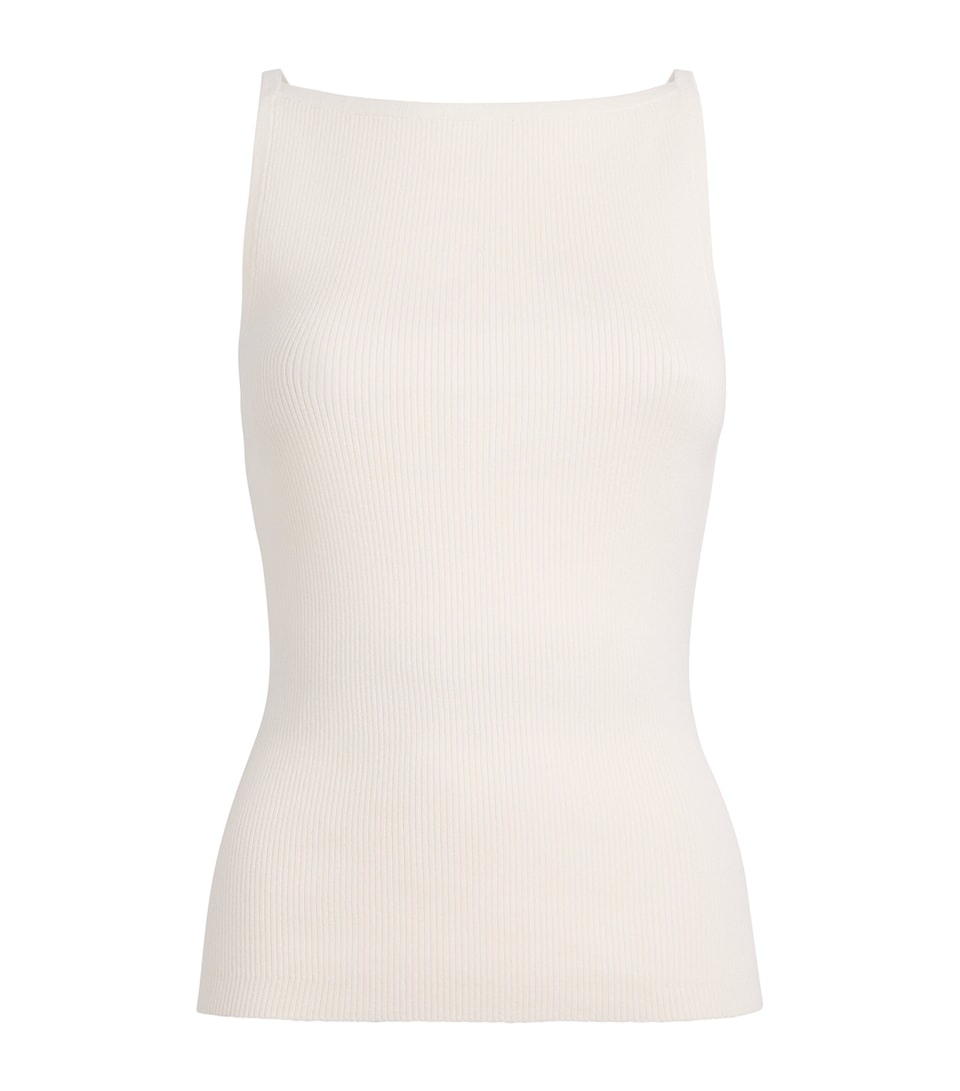 Maje Womens Cotton-Blend High-Neck Top White
