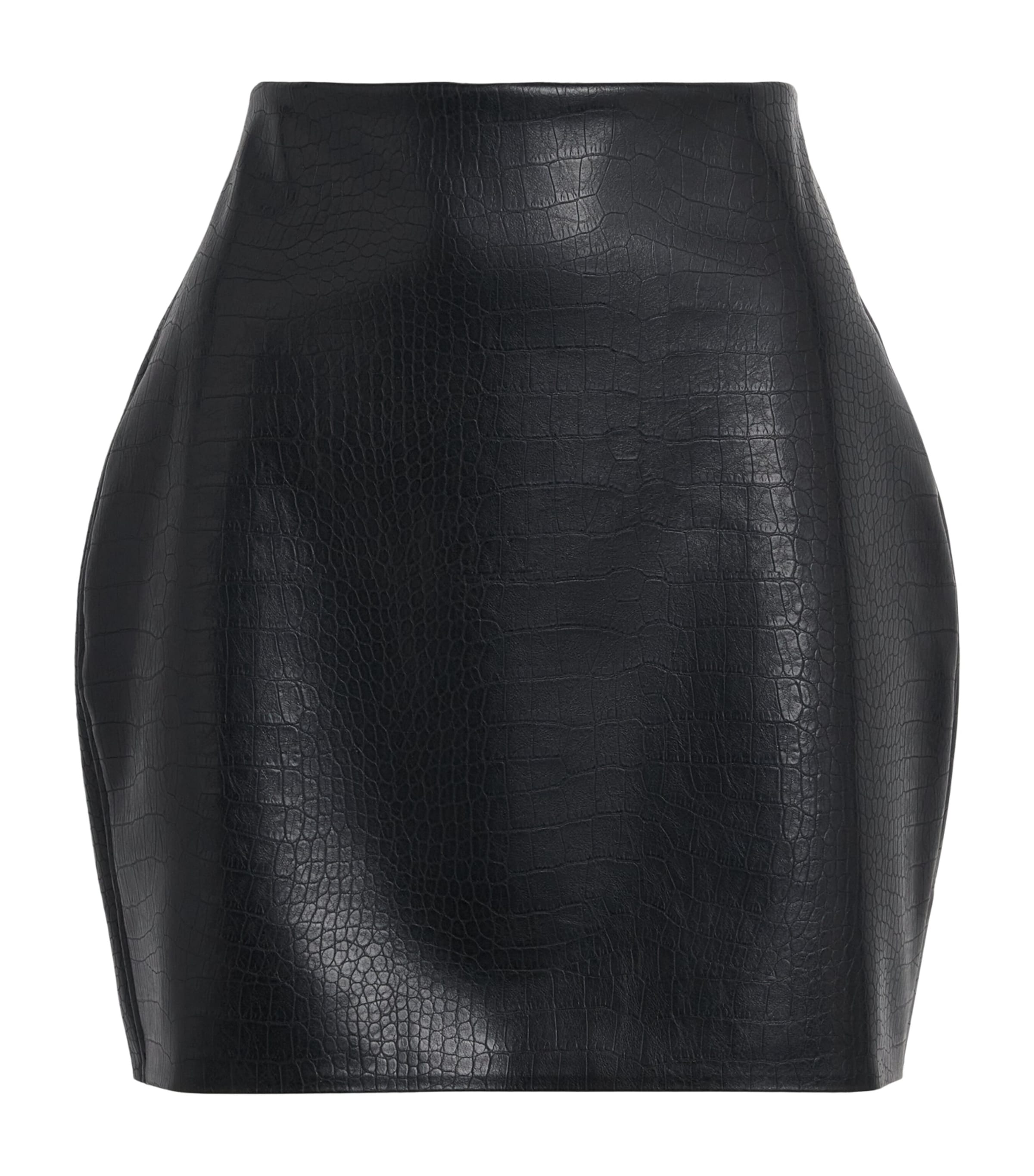 Wolford Womens Croc-Effect Faux-Leather Mini Skirt Black