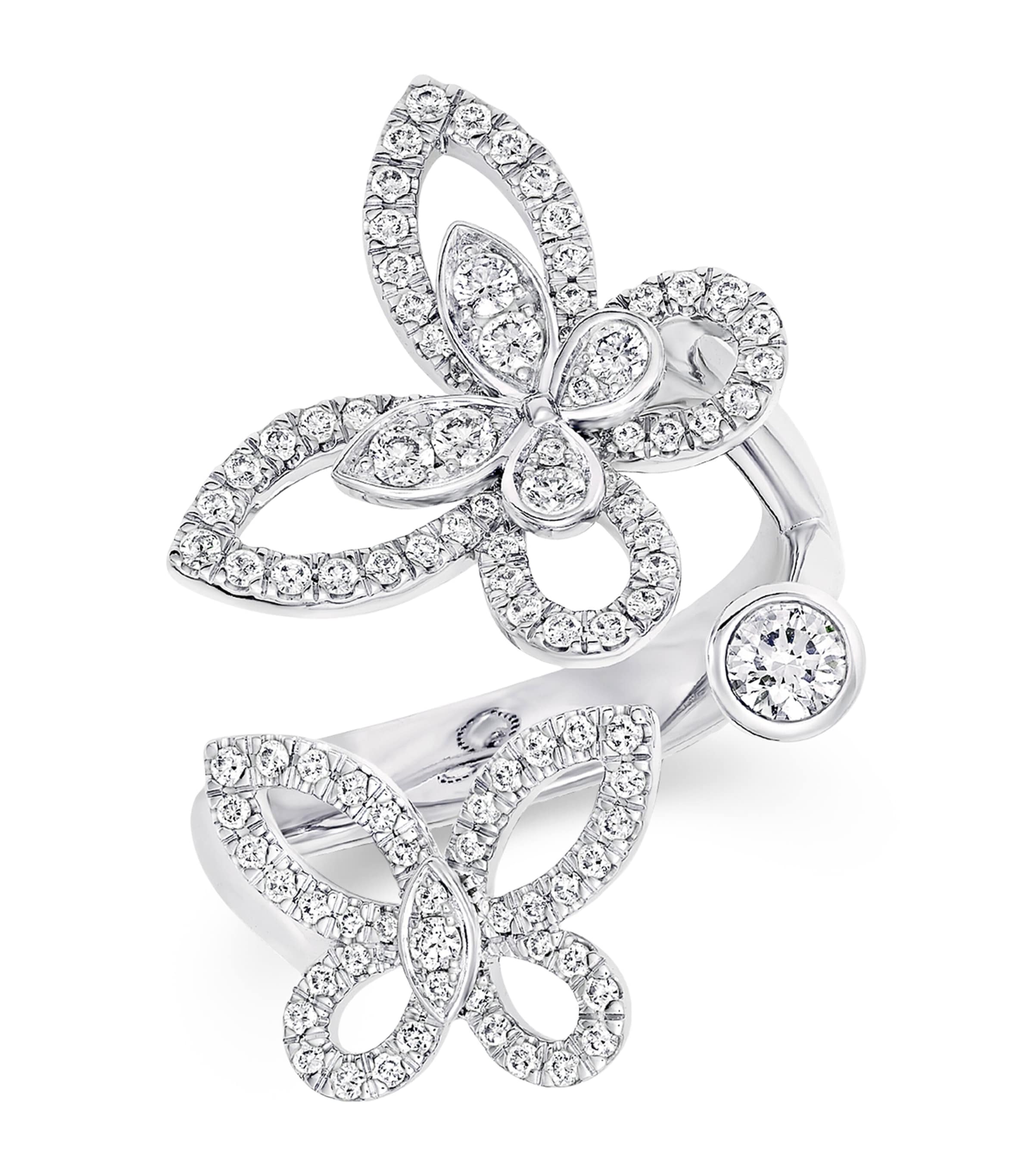 White Gold and Diamond Butterfly Ring