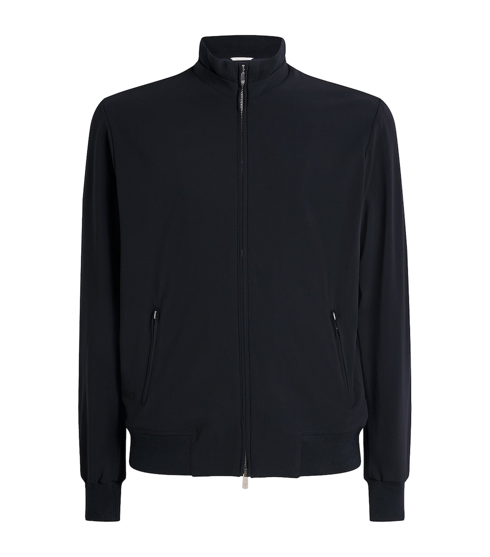 Marco Pescarolo Mens Wool Zip-Up Technical Jacket Navy