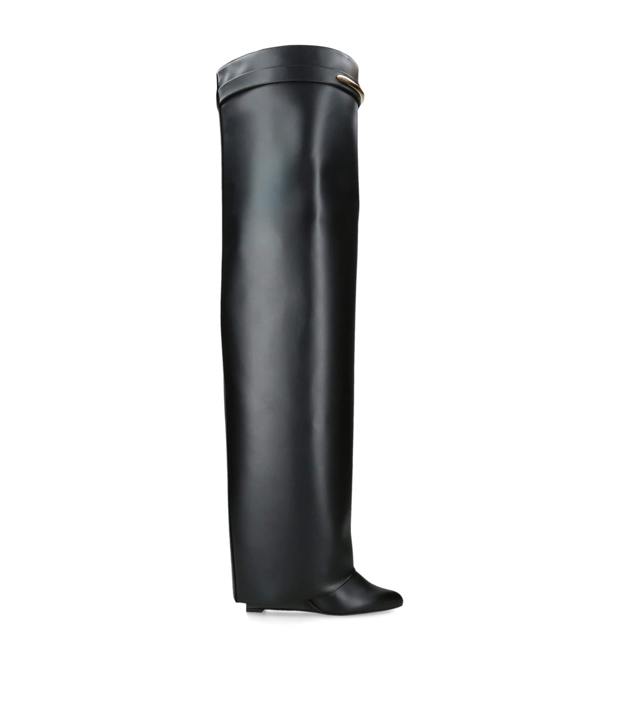 Givenchy Leather Shark Pinch Over-The-Knee Boots 90 Black
