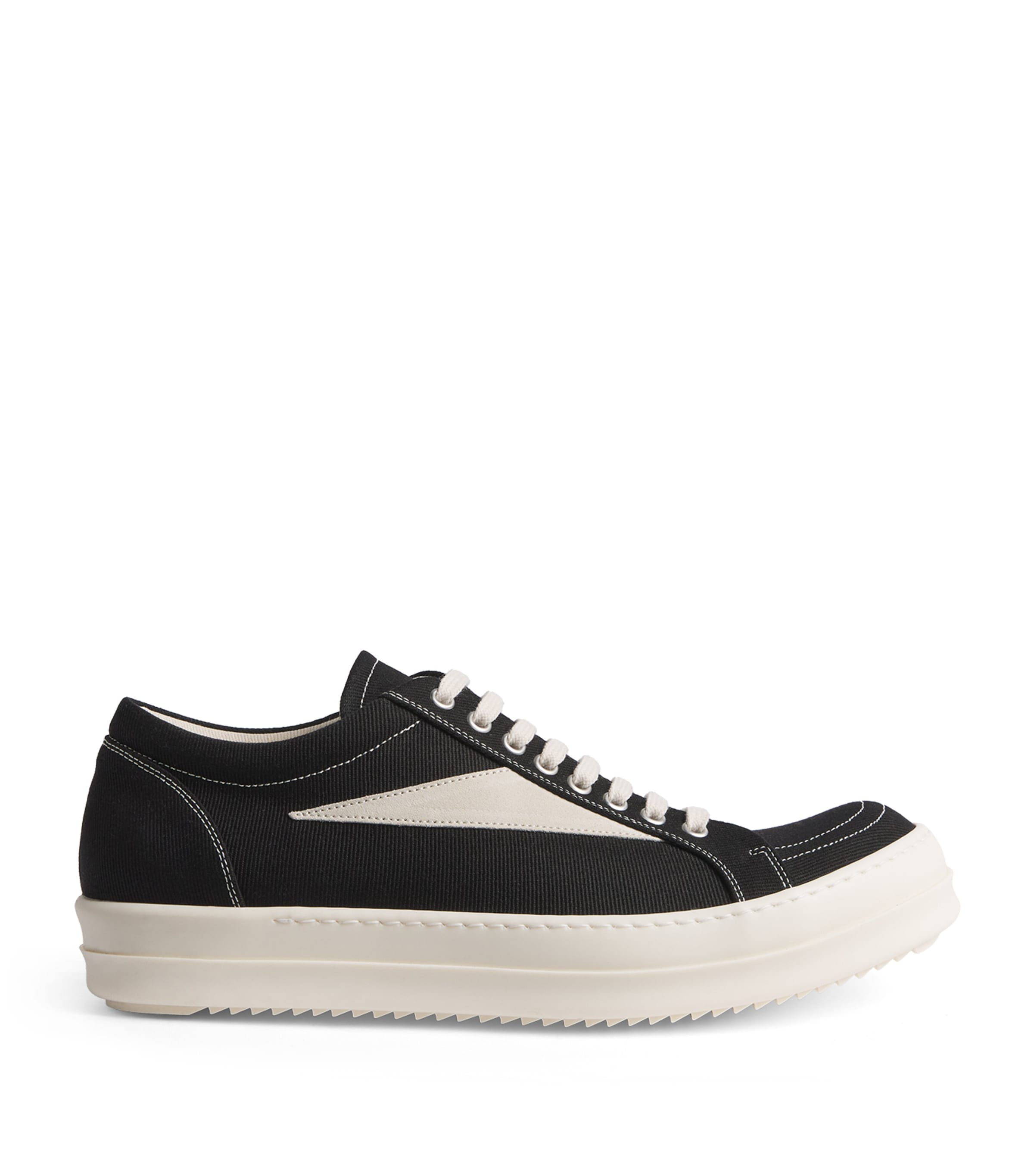 Rick Owens Canvas Vintage Sneakers Blk/milk/milk