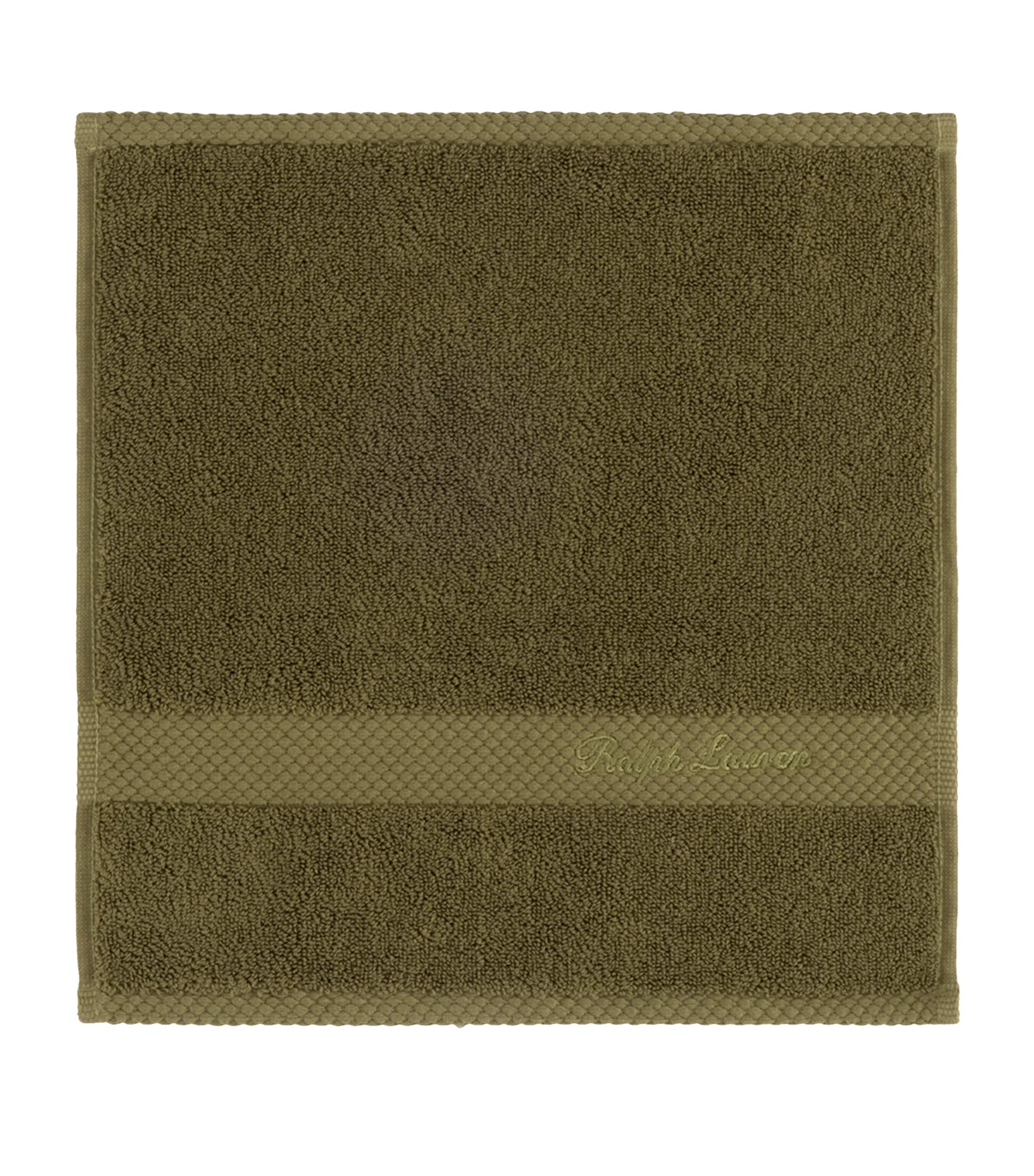 Ralph Lauren Home Cotton Dulaney Facecloth (30cm x 30cm) Olive