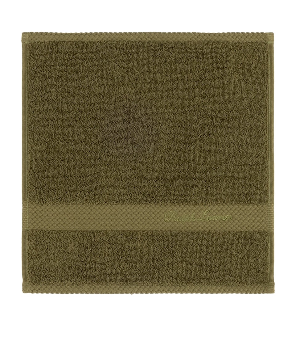 Ralph Lauren Home Cotton Dulaney Facecloth (30cm x 30cm) Olive
