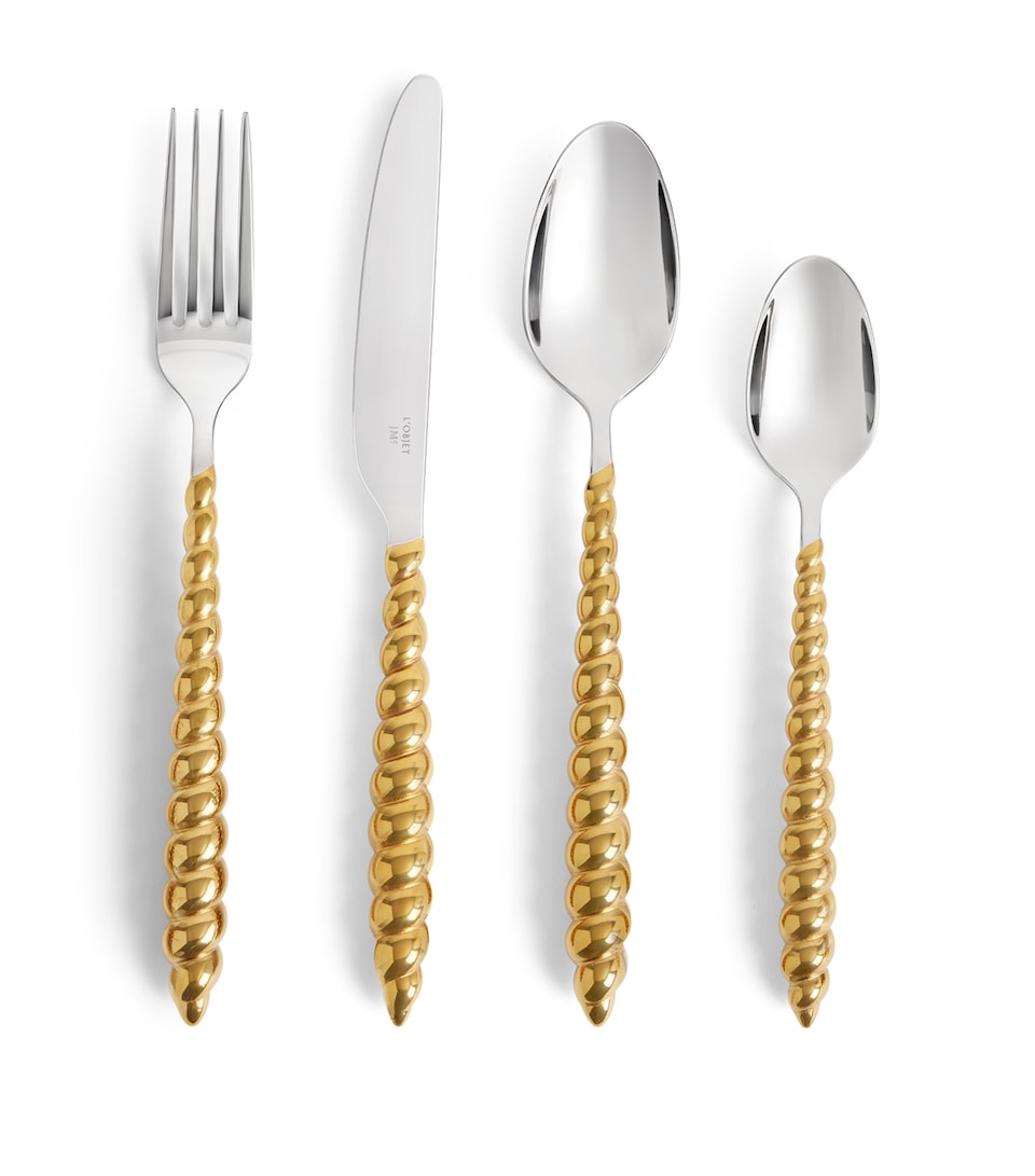 L'Objet x Jessica McCormack Stainless Steel 4-Piece Cutlery Set Gold