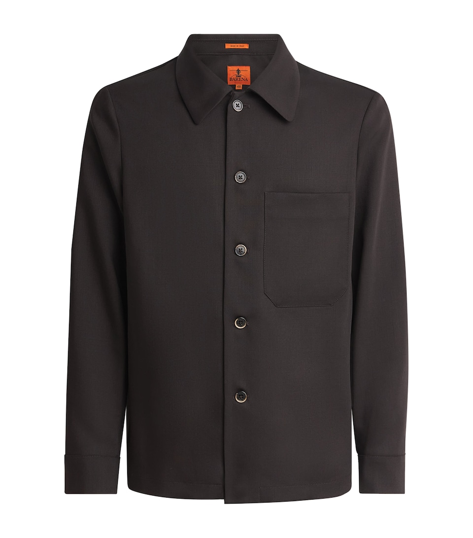 Barena Mens Tropical Virgin Wool Overshirt Bruno