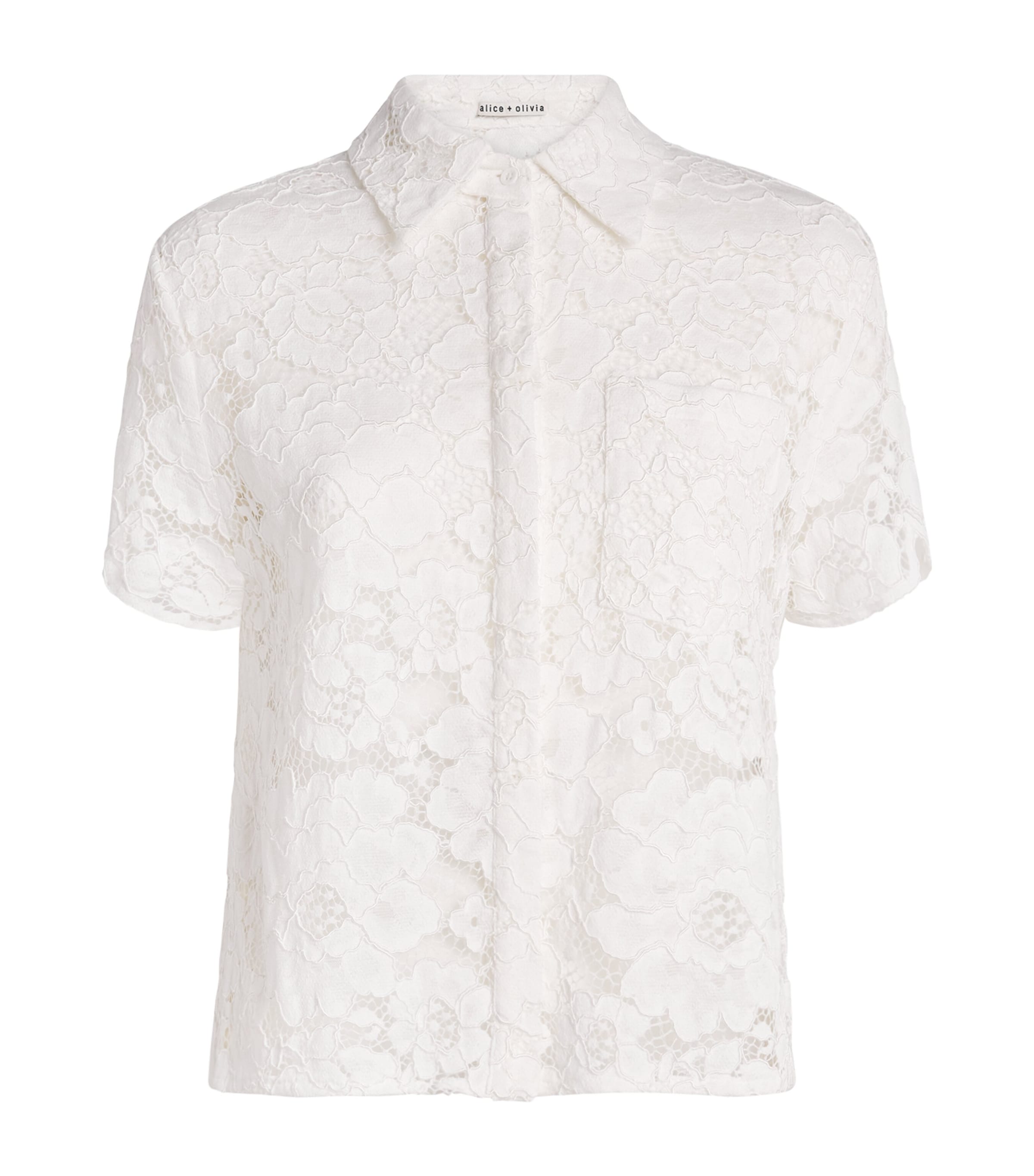 Alice+Olivia Womens Lace Lane Shirt Off White