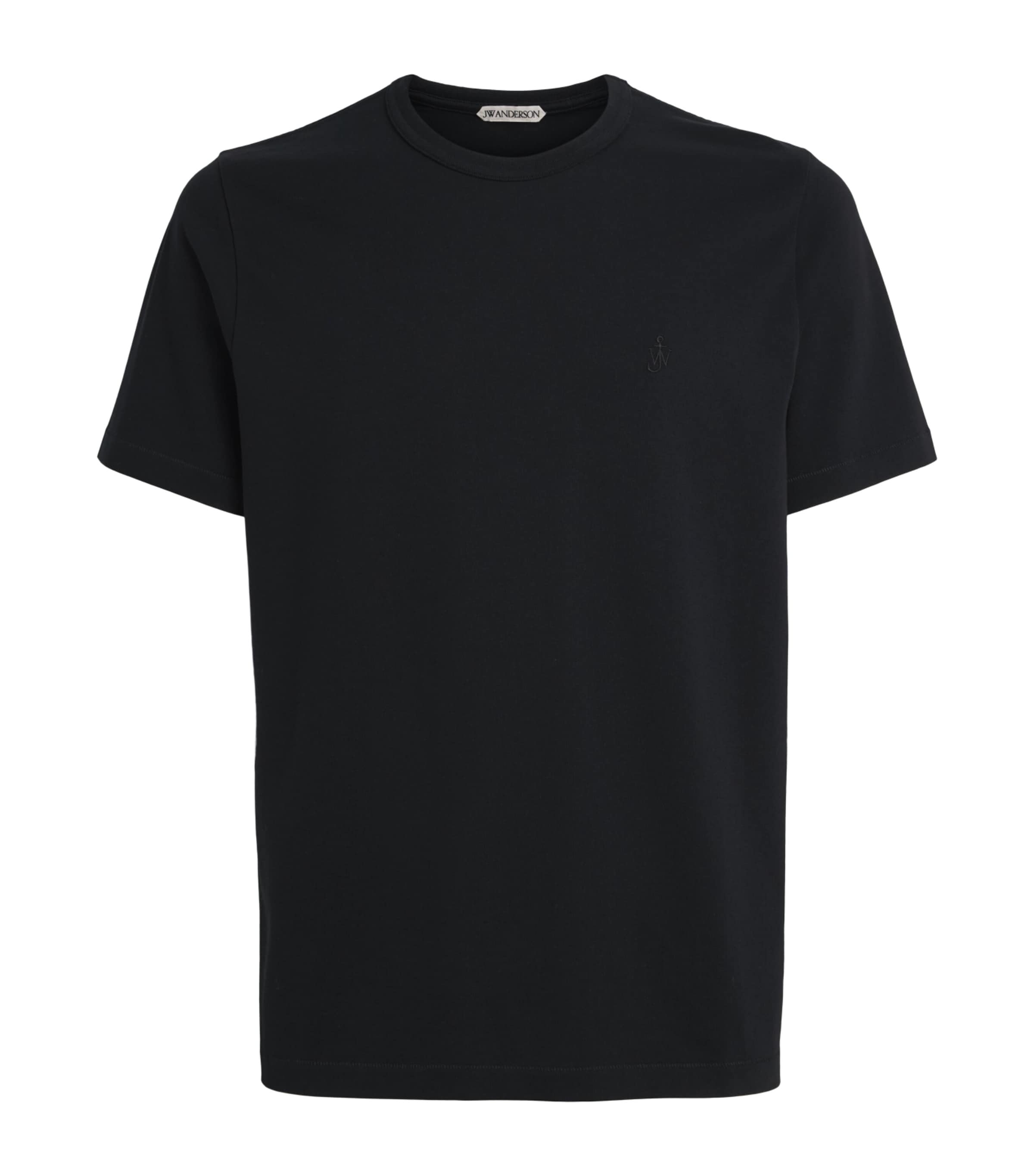 JW Anderson Mens Cotton Embroidered Anchor T-Shirt Black