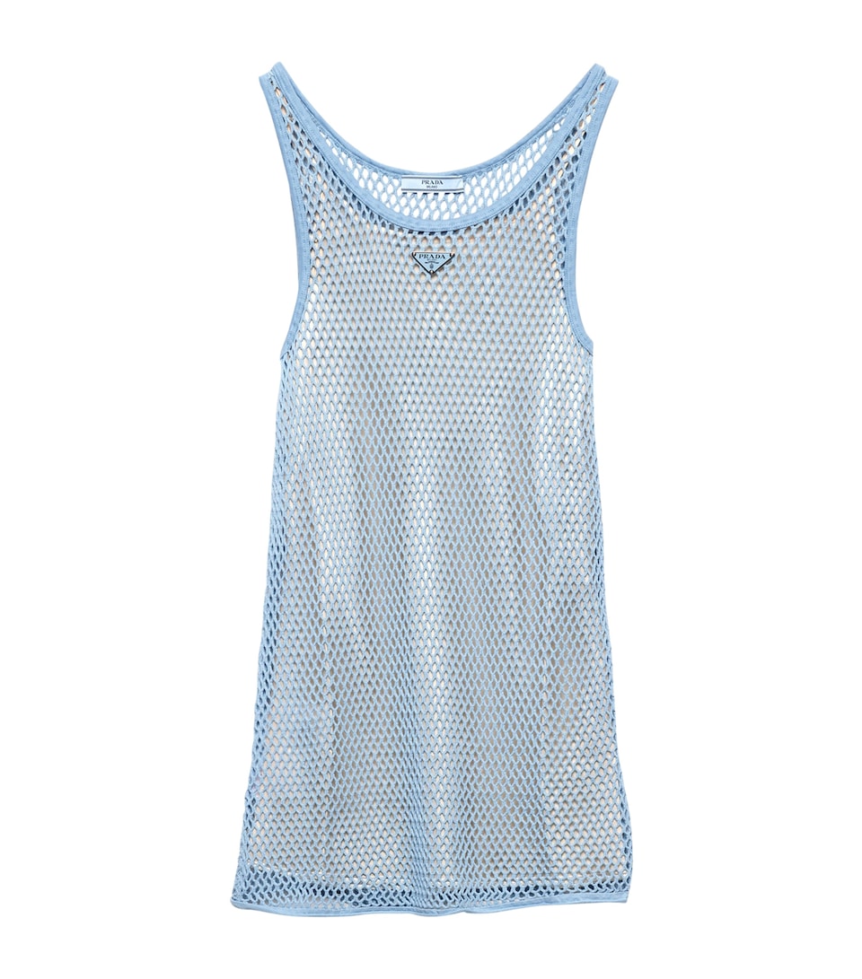 Cotton Mesh Mini Dress