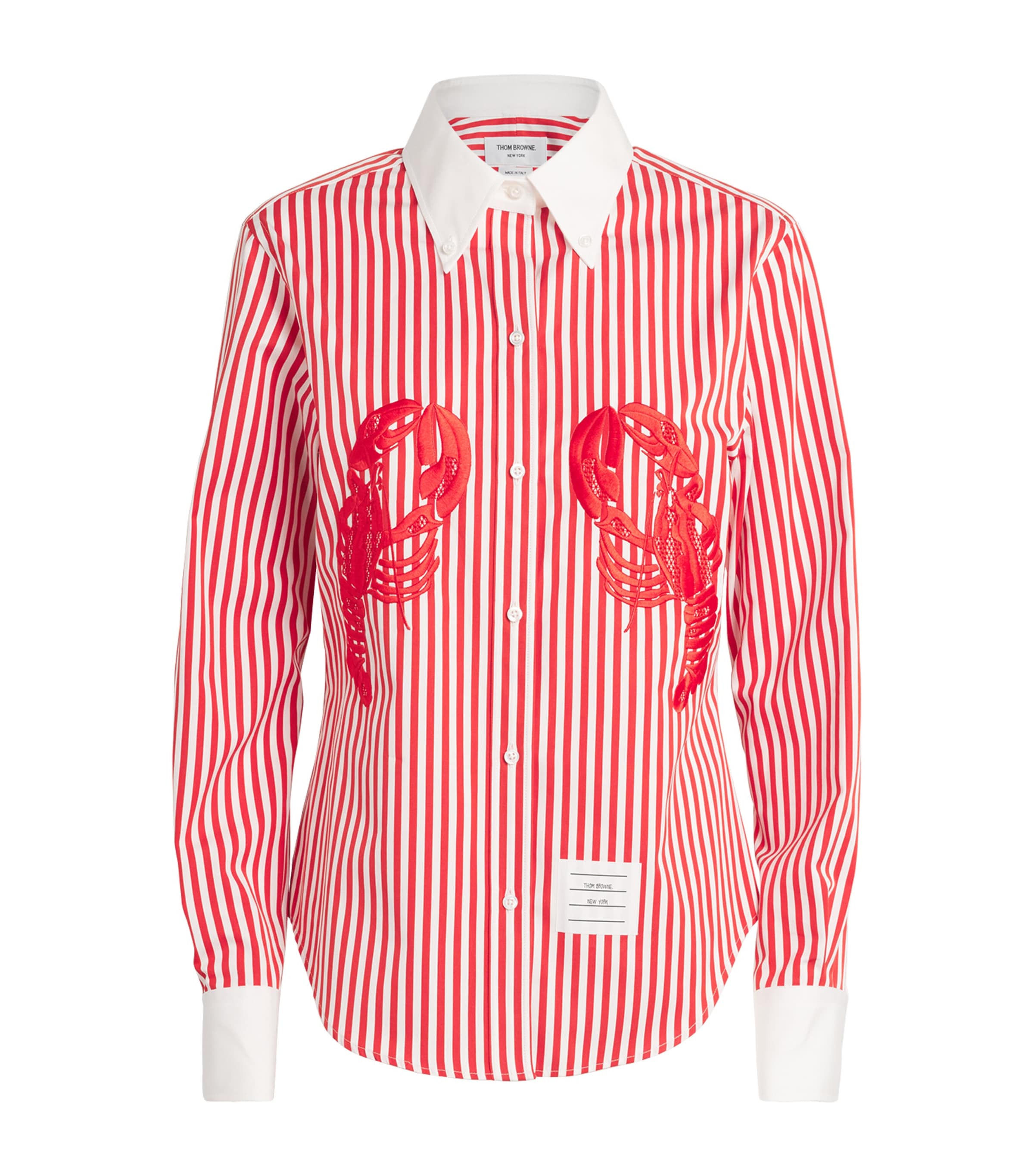 Thom Browne Womens Stripe Lobster Shirt Red
