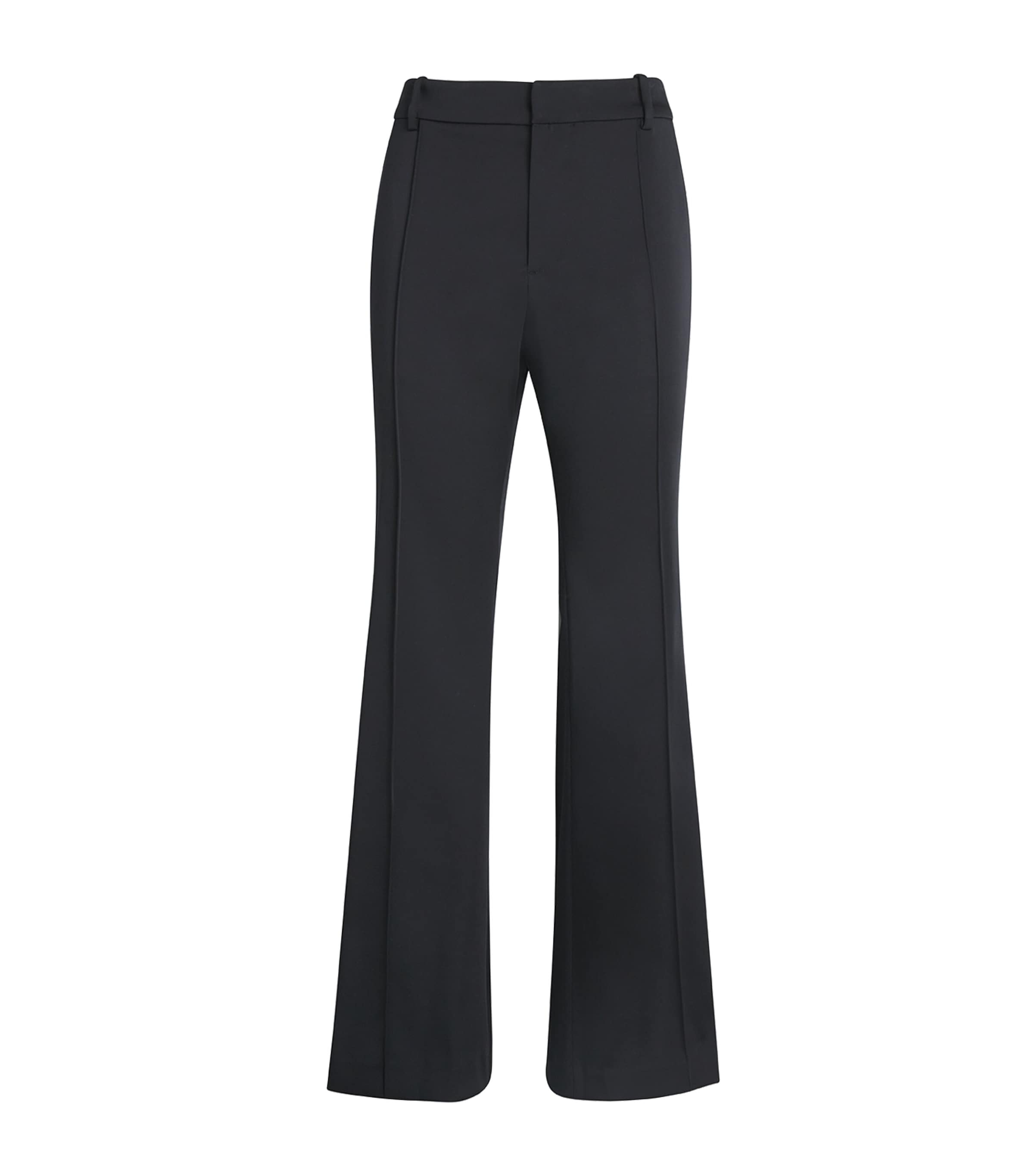 Polo Ralph Lauren Womens Satin Low-Rise Kick-Flare Trousers Polo Black