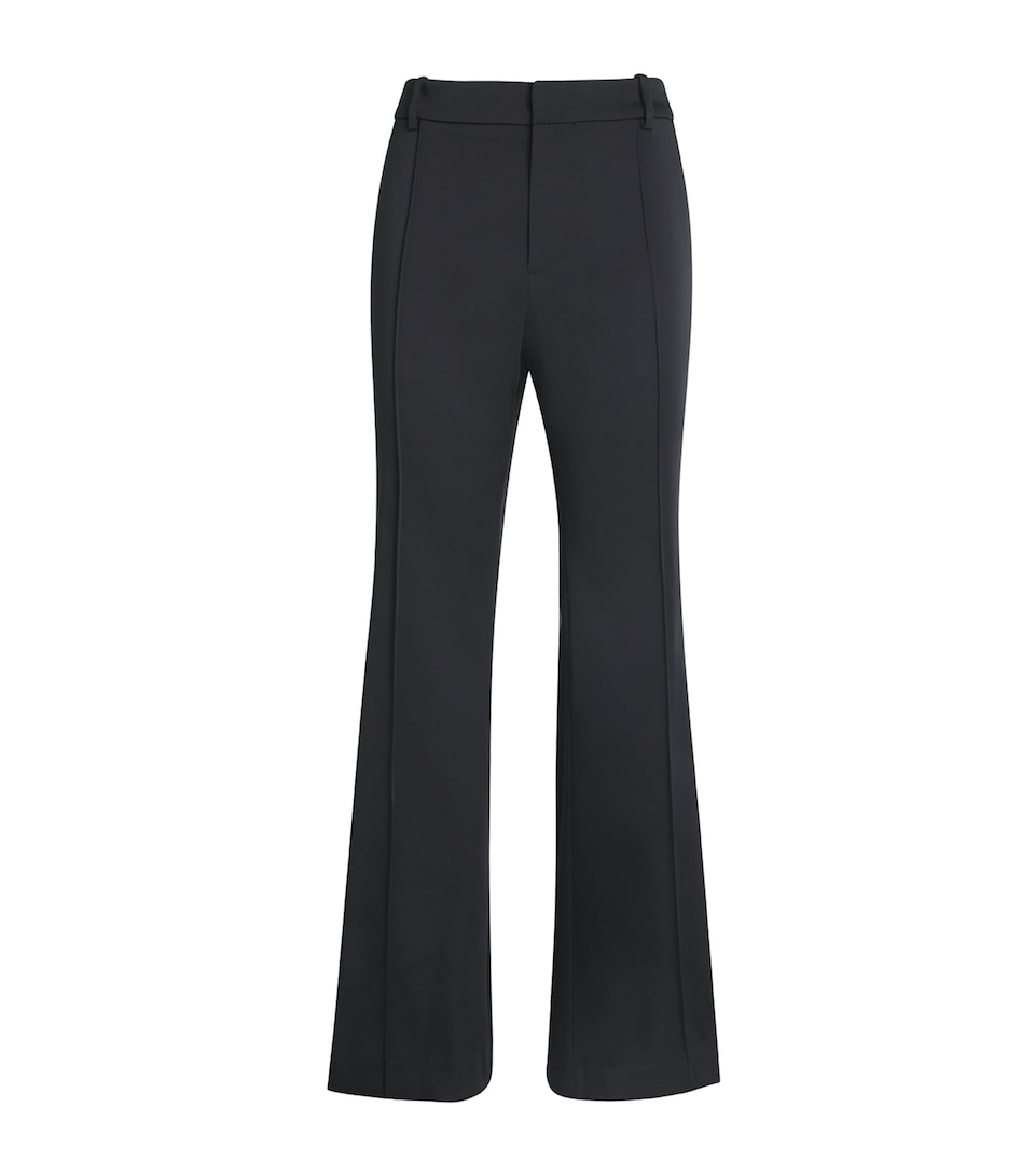 Polo Ralph Lauren Womens Satin Low-Rise Kick-Flare Trousers Polo Black