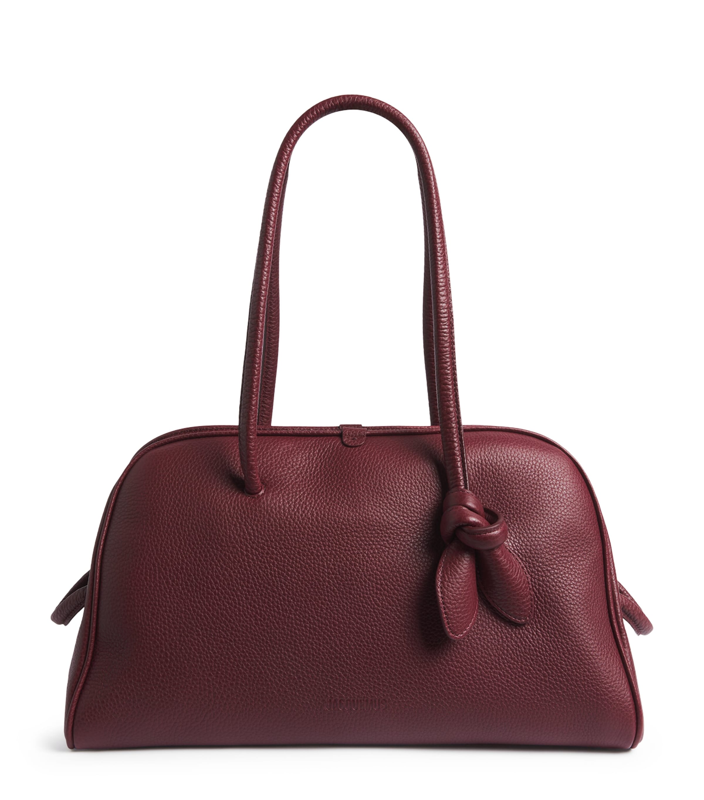 Jacquemus Leather Le Turismo Shoulder Bag Burgundy