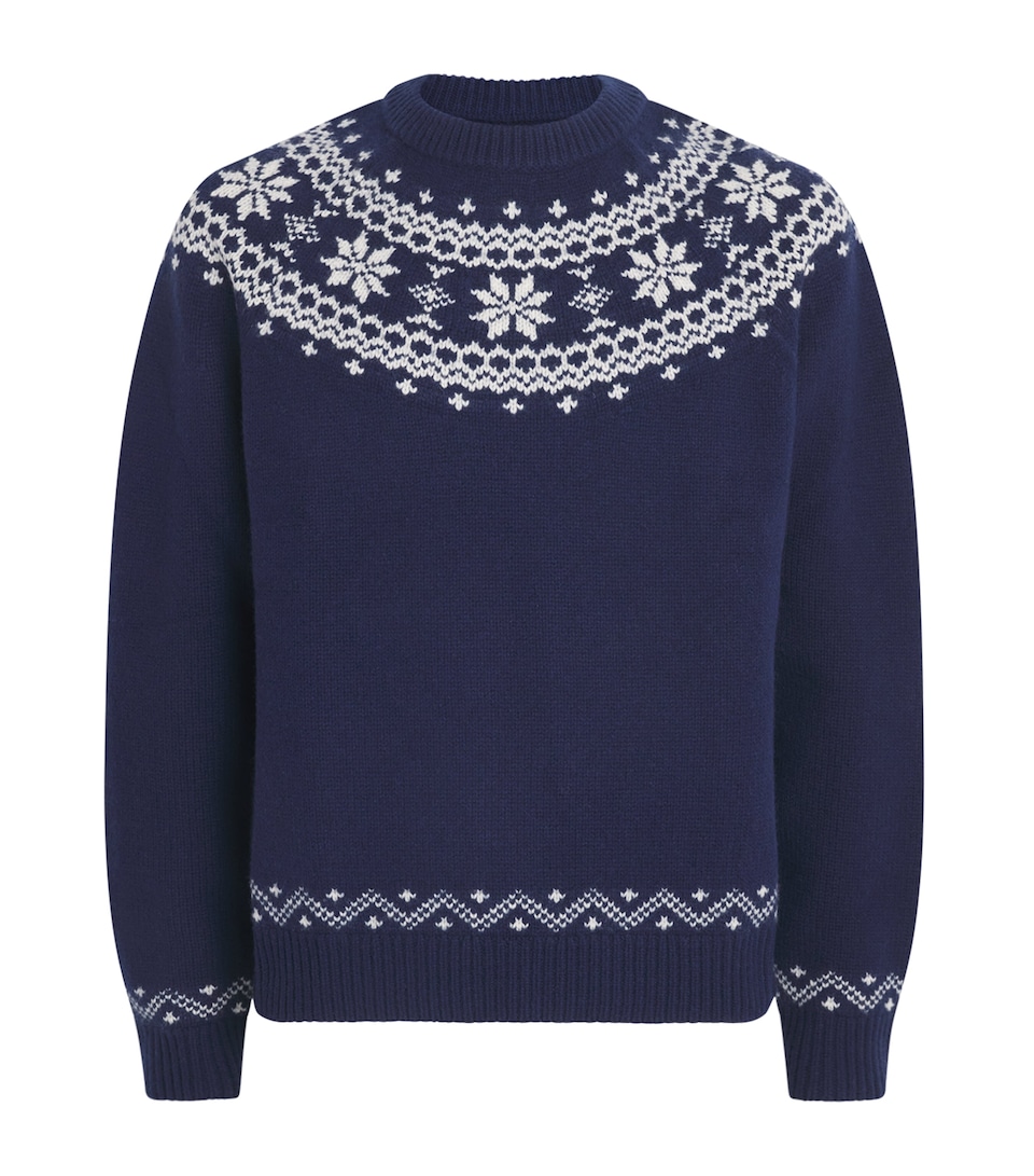 Harrods Mens Wool Fair Isle Sweater