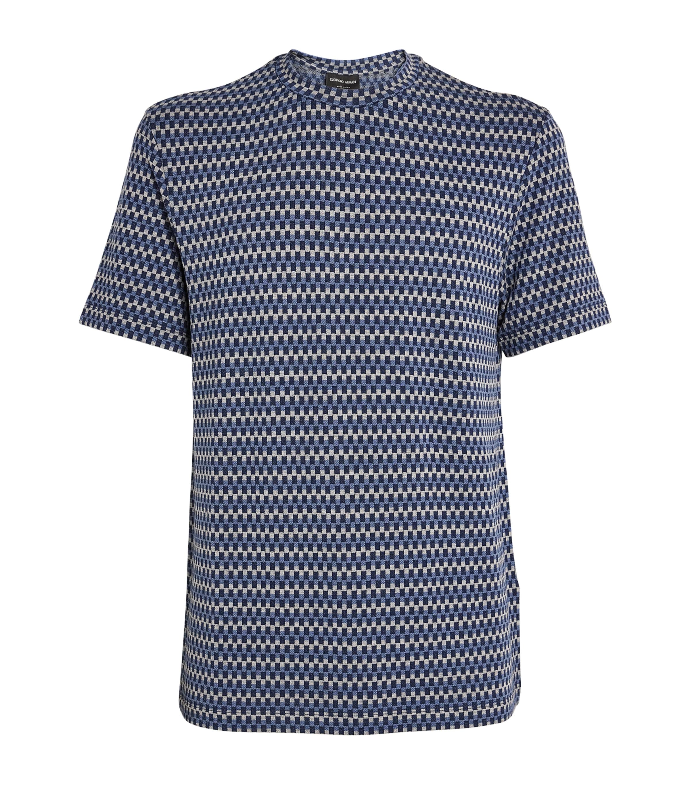 GIORGIO ARMANI★ジャカードチェックTシャツ Giorgio Armani Jacquard-Check T-Shirt | Harrods US