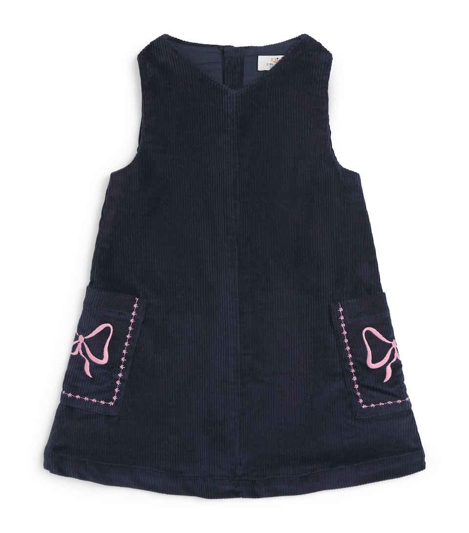 Copenhagen Colors Embroidered Corduroy Dress (2-8 Years) Navy