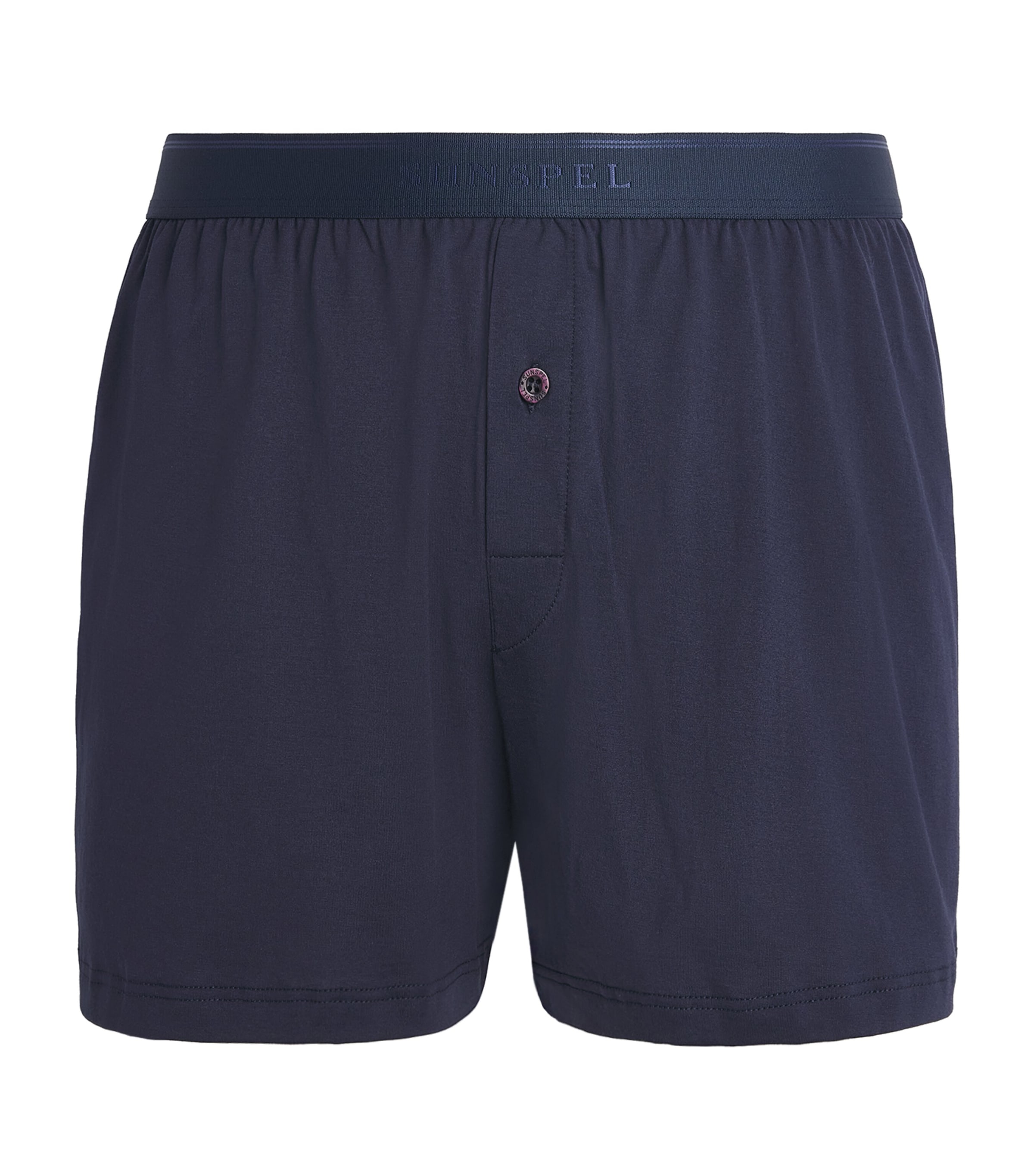Sunspel Mens Superfine Cotton Boxer Shorts Buaa Navy