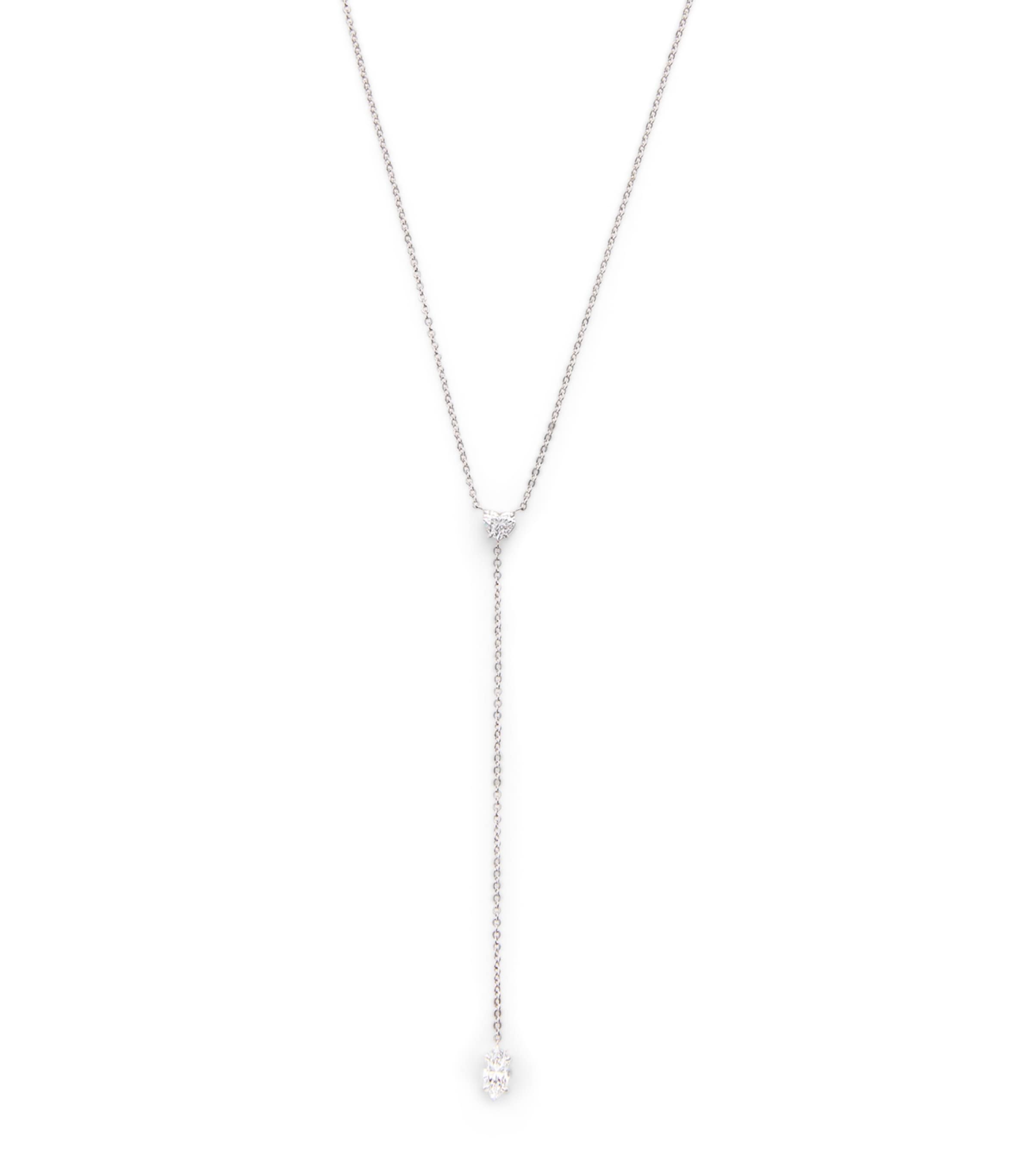 Anita Ko White Gold and Diamond Heart Lariat Necklace White Gold