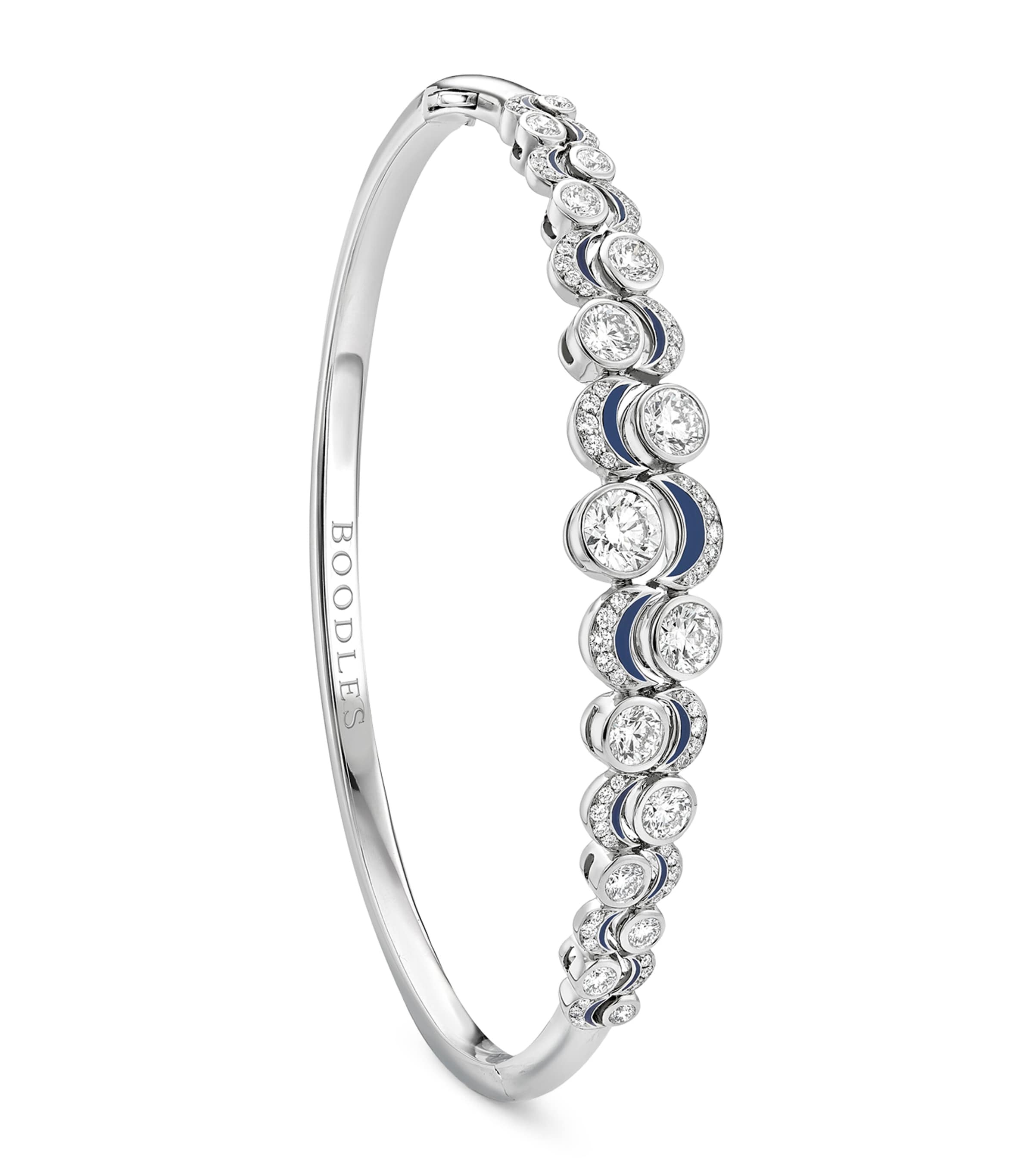 Platinum and Diamond Over the Moon Bangle