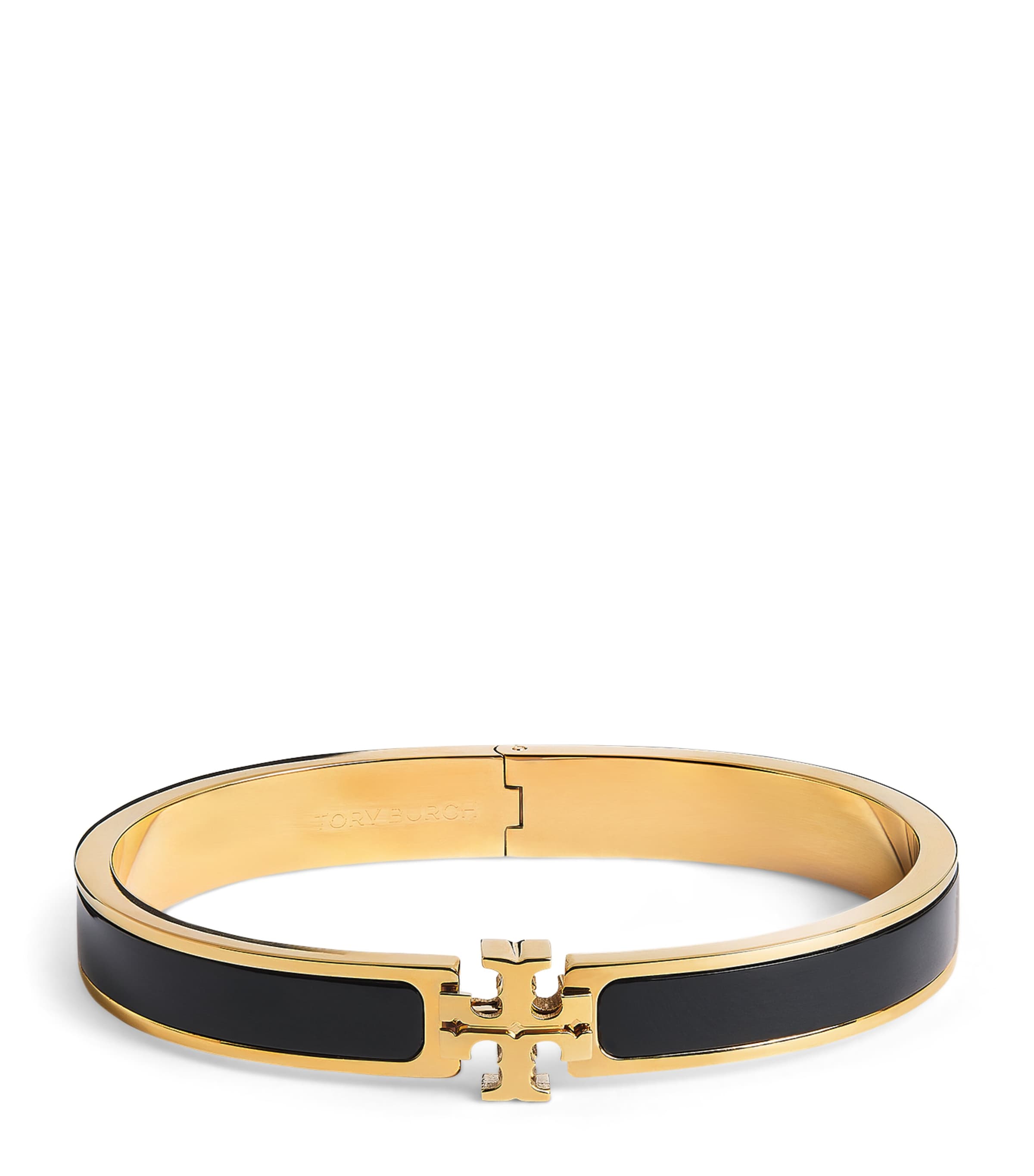 Tory Burch Medium Enamel Icon Bangle Tory Gold/ Black