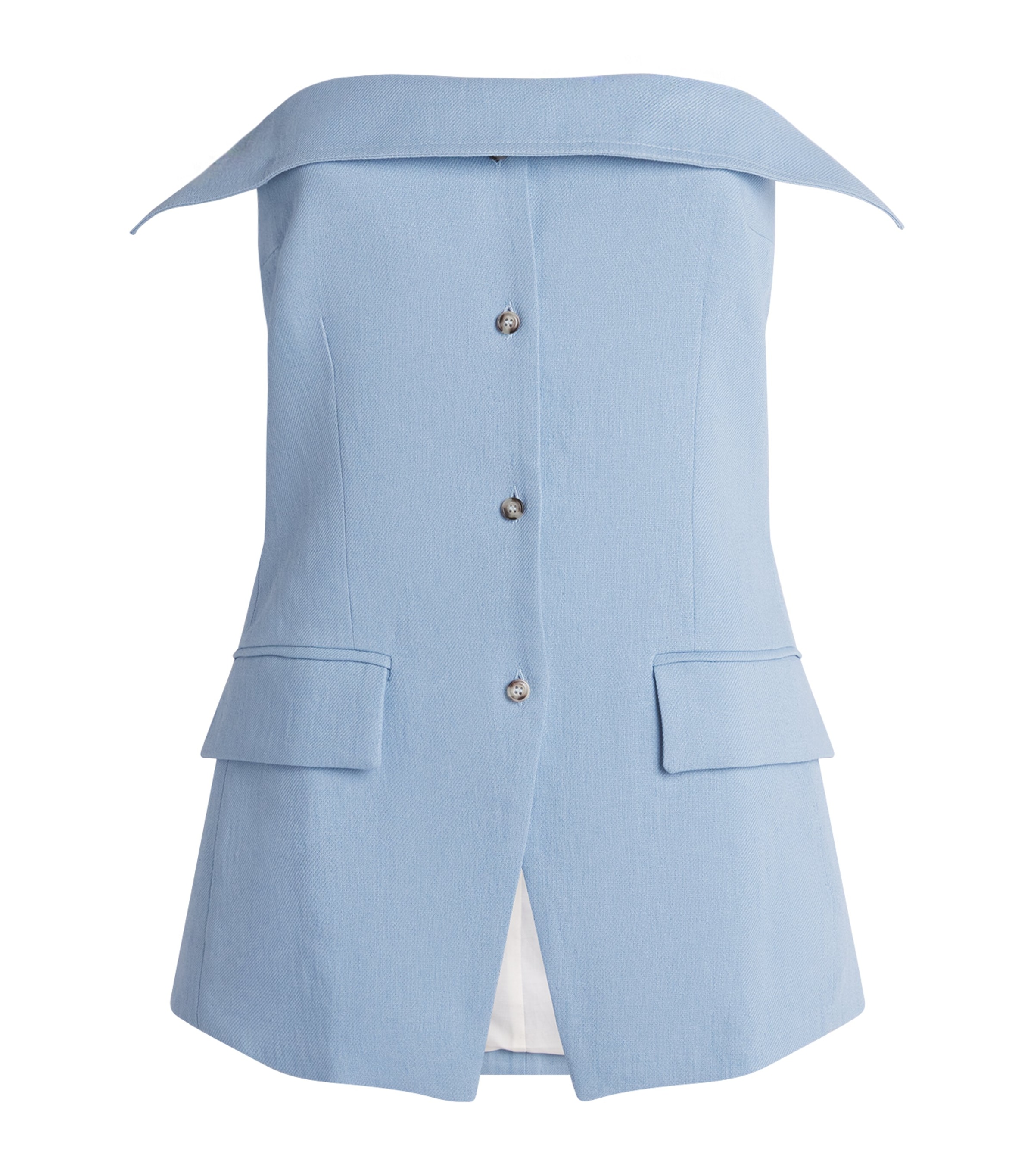 Nanushka Womens Sleeveless Tailored Maleah Top Light Blue