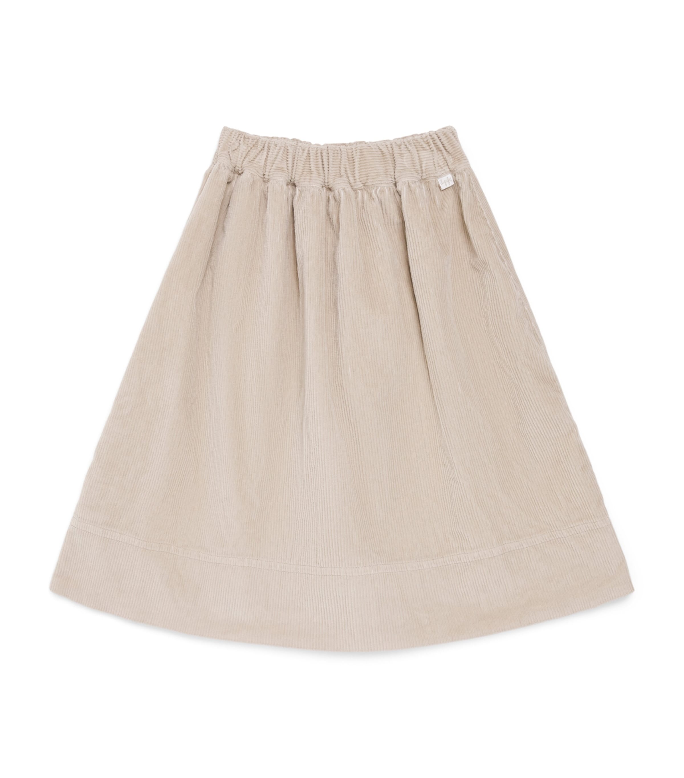 Il Gufo Stretch-Cotton Corduroy Skirt (4-14 Years) Beige Stone