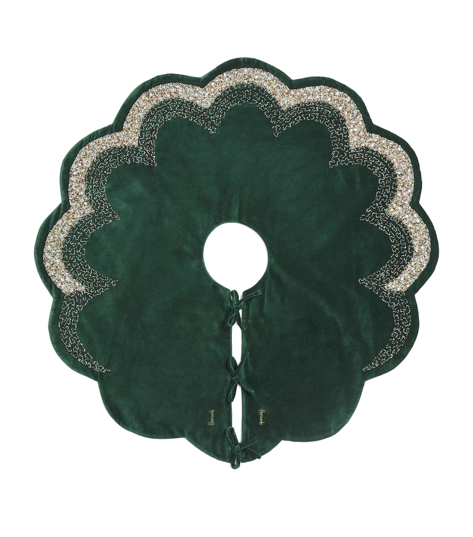 Harrods Velvet Embroidered Tree Skirt