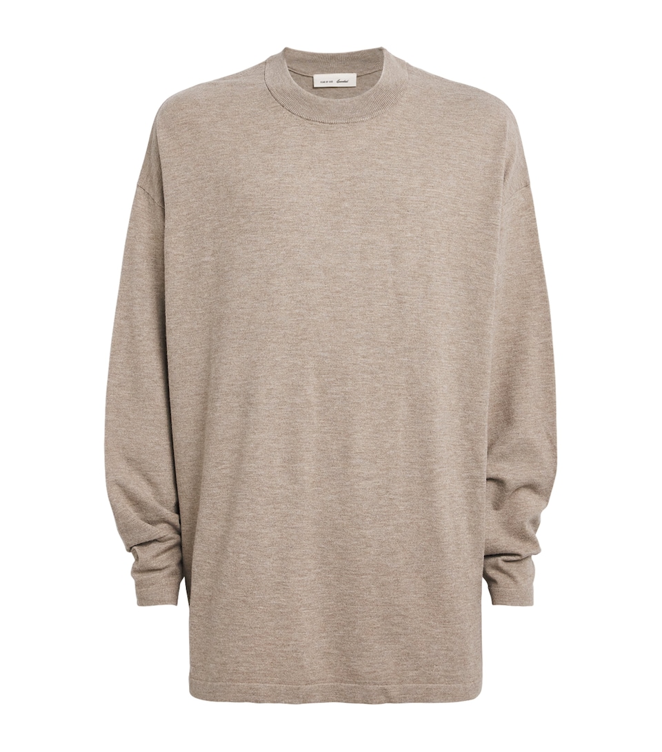 FEAR OF GOD ESSENTIALS Mens Soft Knit Long-Sleeve T-Shirt Seal Heather