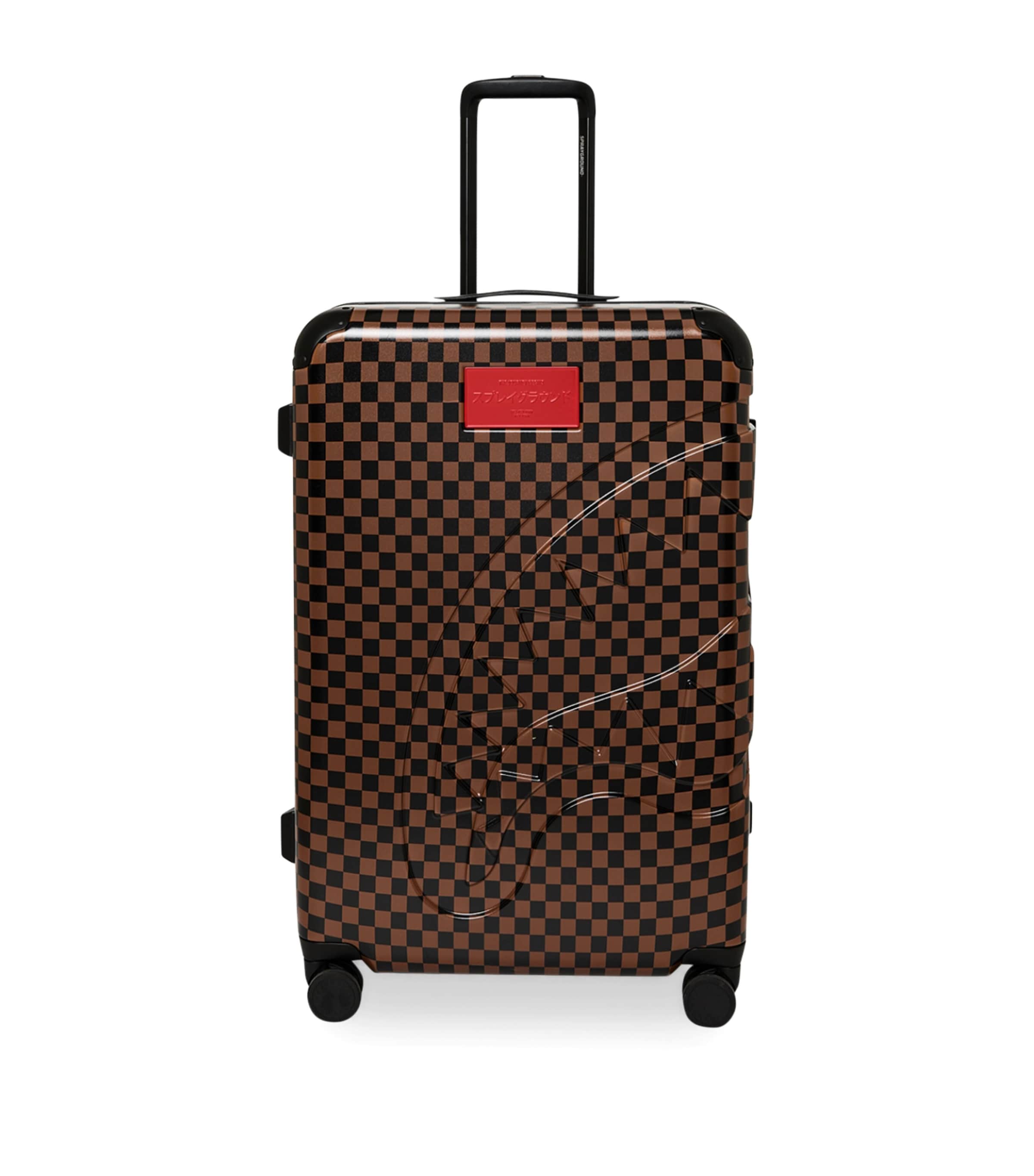 Sprayground Embossed Check Cabin Suitcase (75cm) Red Redemption