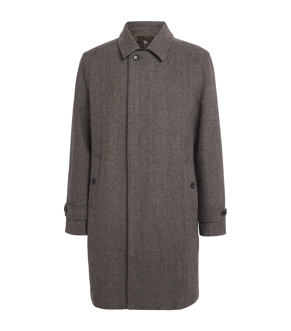 Wool-Blend Herringbone Brunetti Overcoat