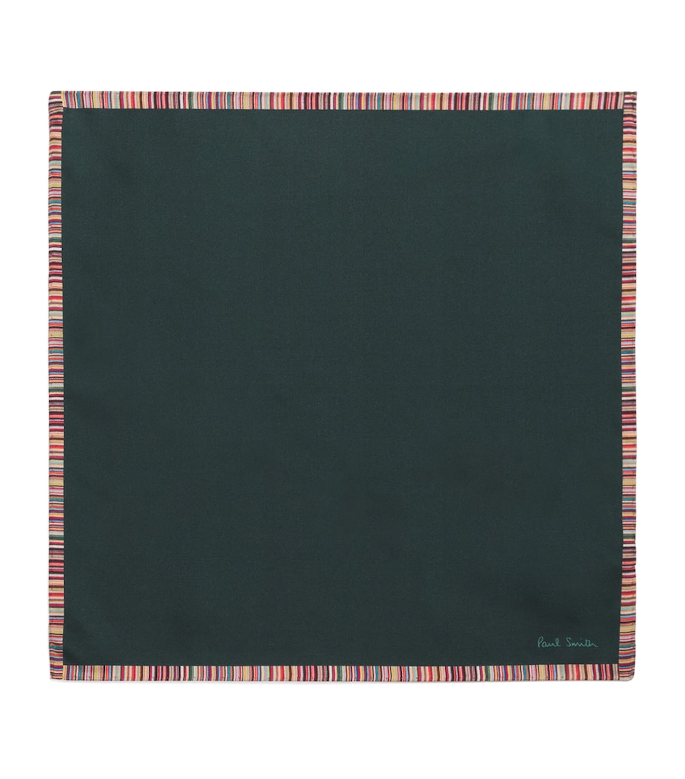 Silk Signature Stripe Pocket Square
