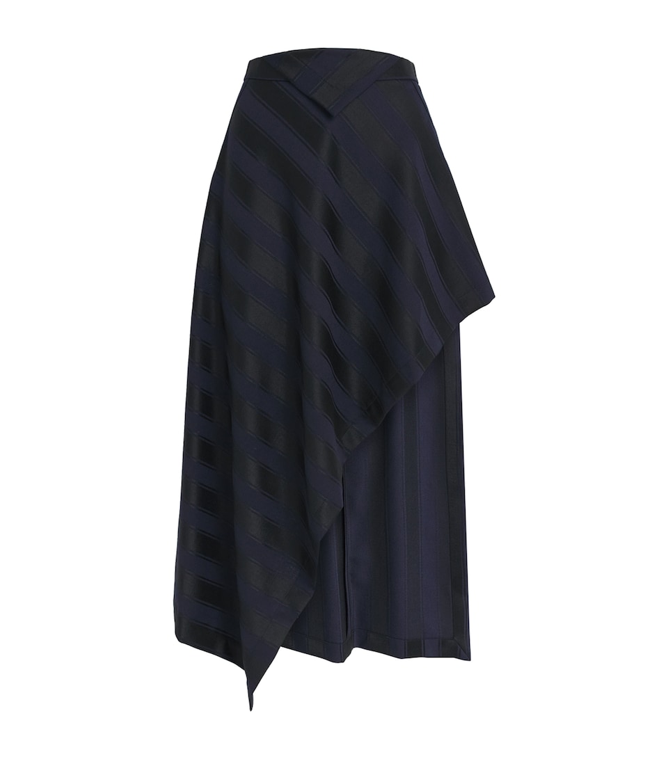 Vivienne Westwood Womens Virgin Wool Stripe Cassandre Midi Skirt Blu/blk