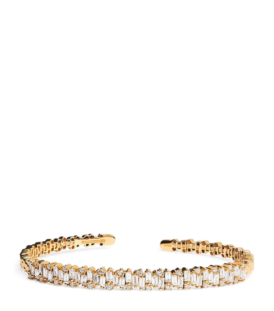 Yellow Gold and Diamond Classic Shimmer Bangle