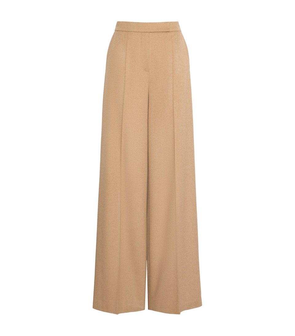 Max Mara Womens Wool Wide-Leg Trousers Camel