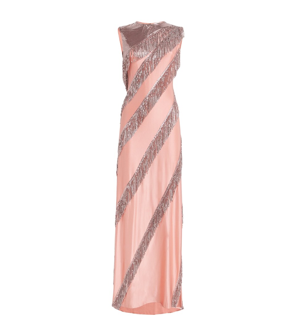 Fringe-Embellished Gown