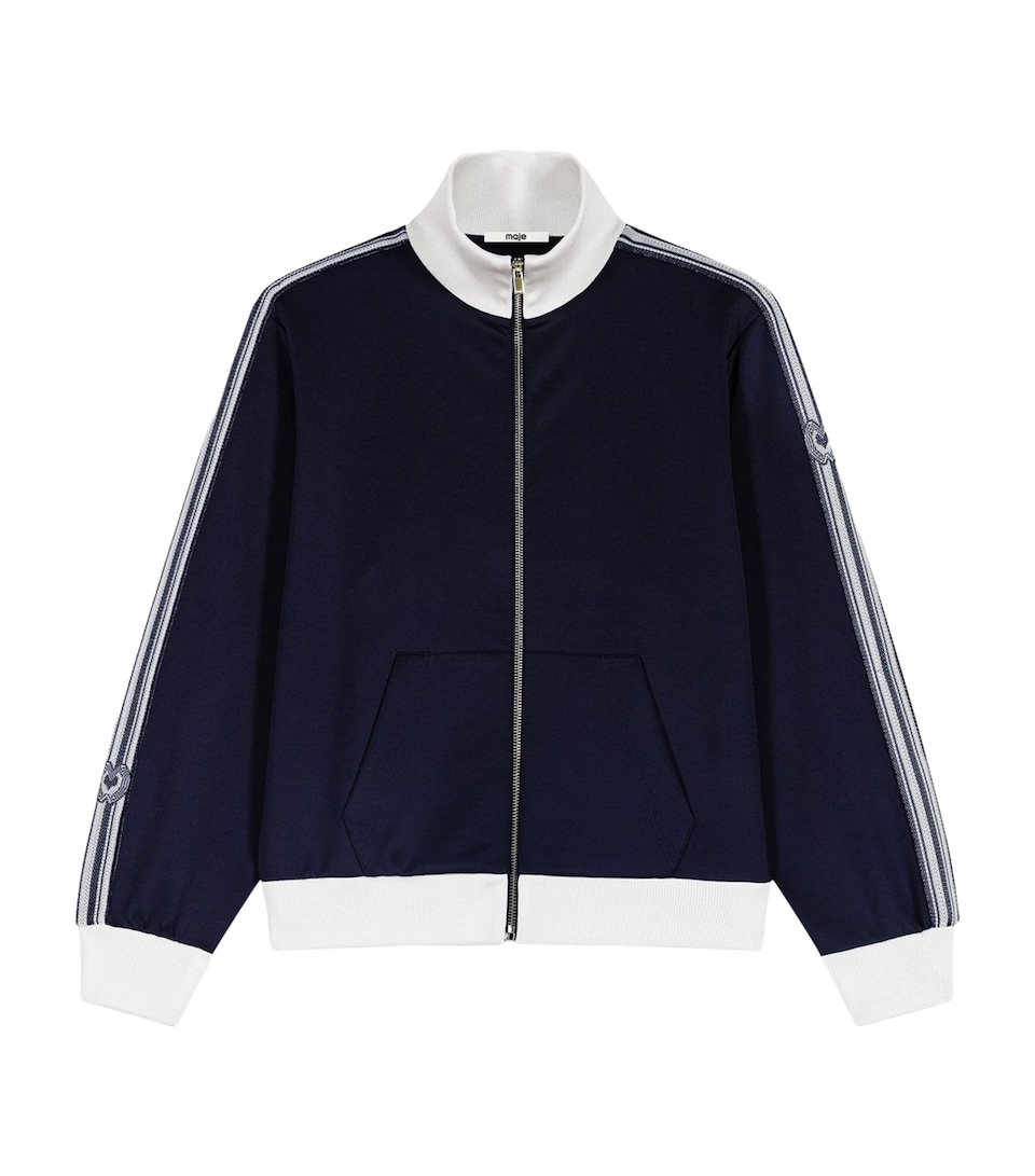Maje Womens Zip-Up Sweatshirt Navy