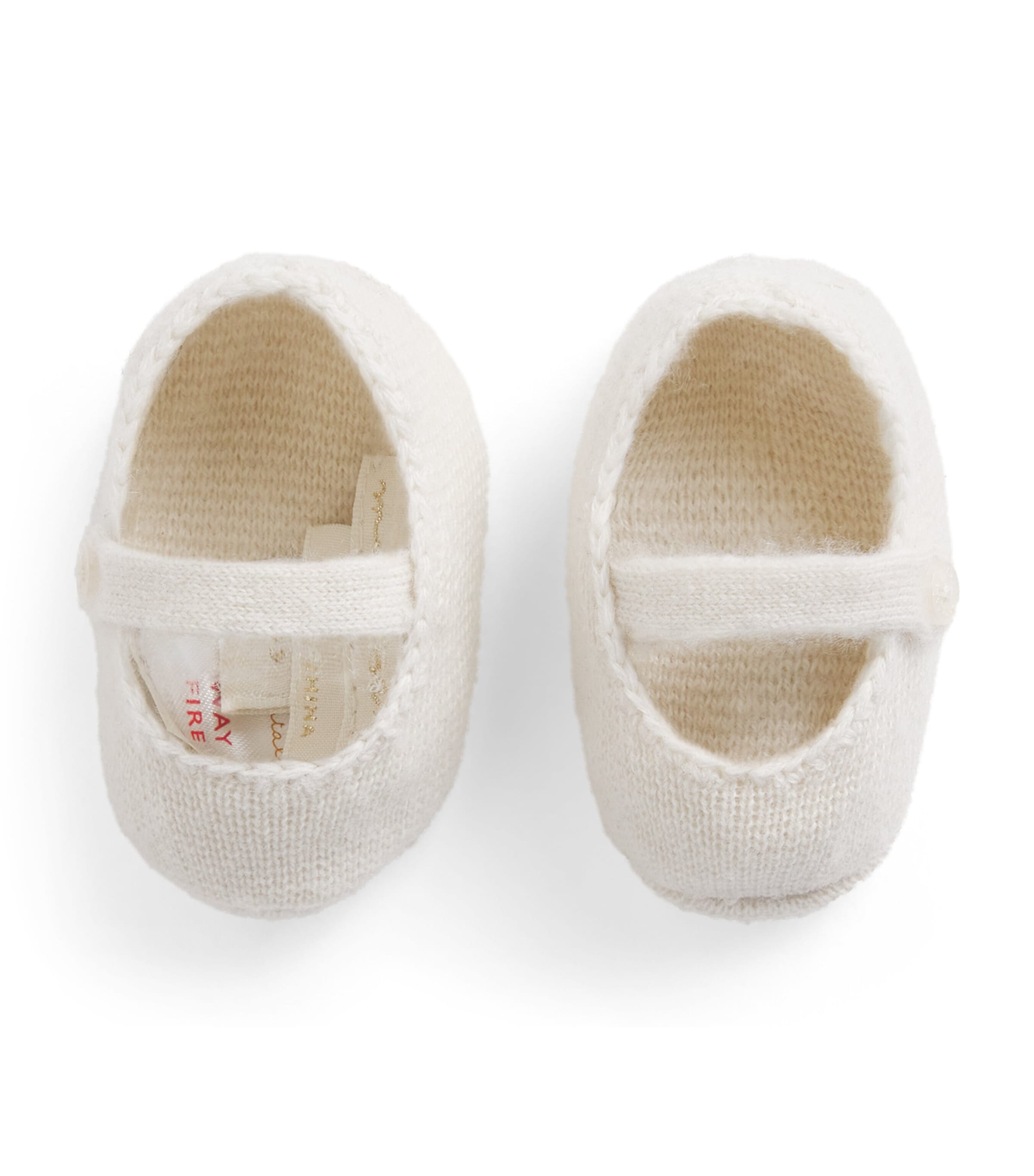 Marie-Chantal Wool-Cashmere Ari Angel Wing Slippers Milky White