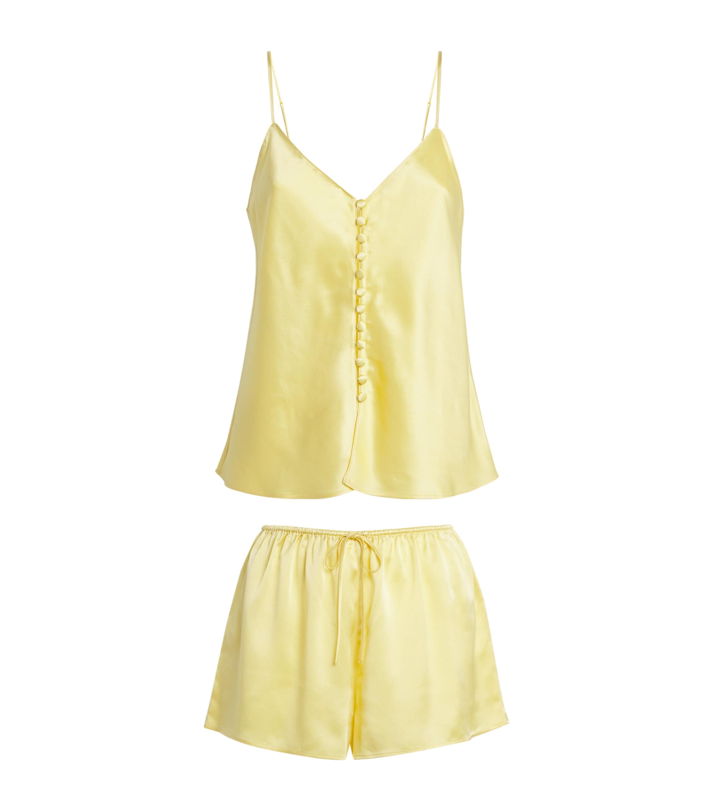Olivia von Halle Womens Silk Etta Liliana Pyjama Set Limon