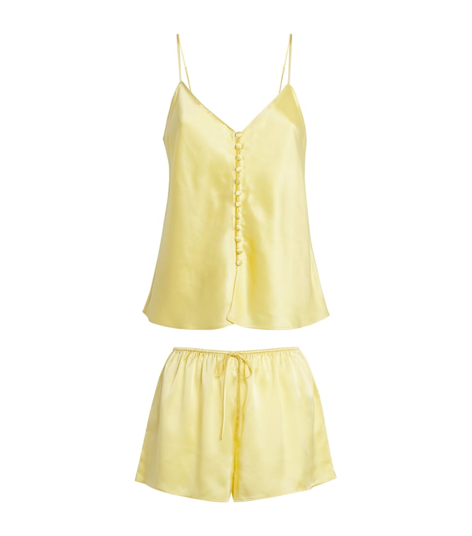 Olivia von Halle Womens Silk Etta Liliana Pyjama Set Limon