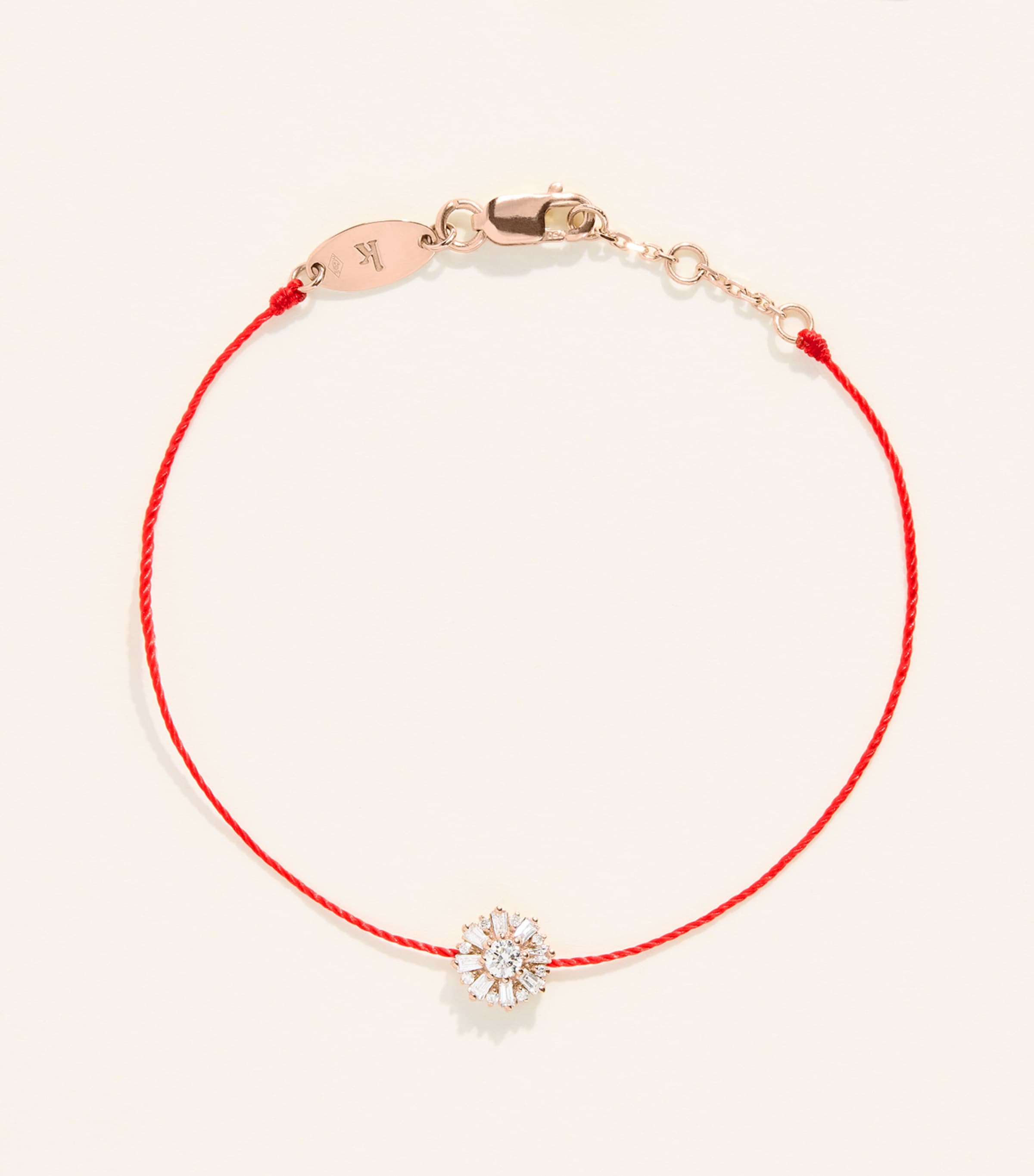 Redline Rose Gold and Diamond Sol Soleil Bracelet Red