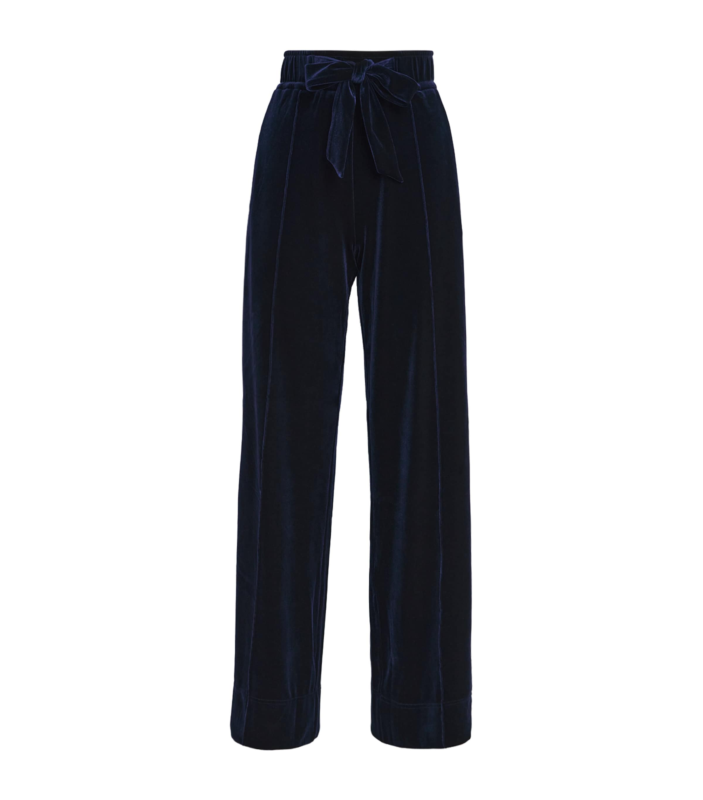 Velour Wide-Leg Trousers
