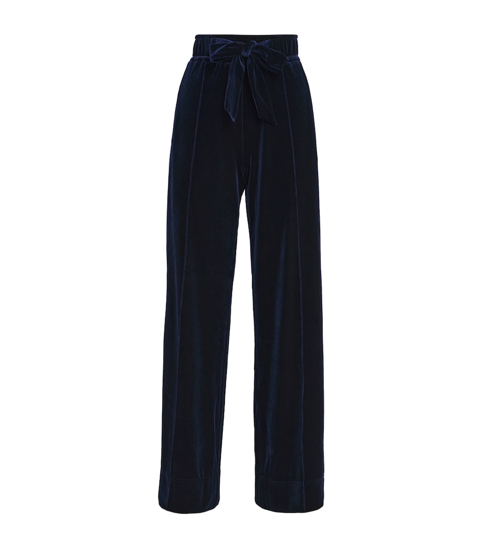 Velour Wide-Leg Trousers